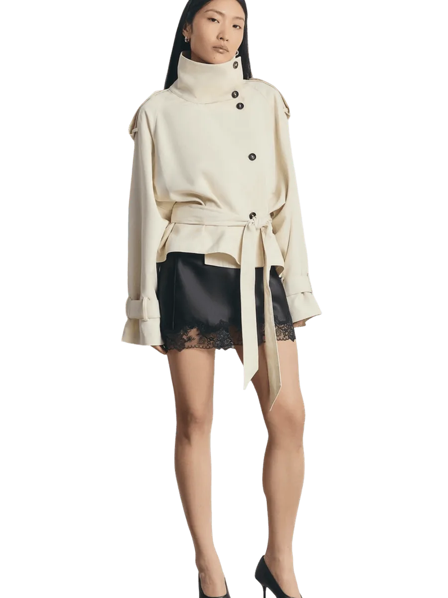Because of Alice Cropped Funnel Neck Trench