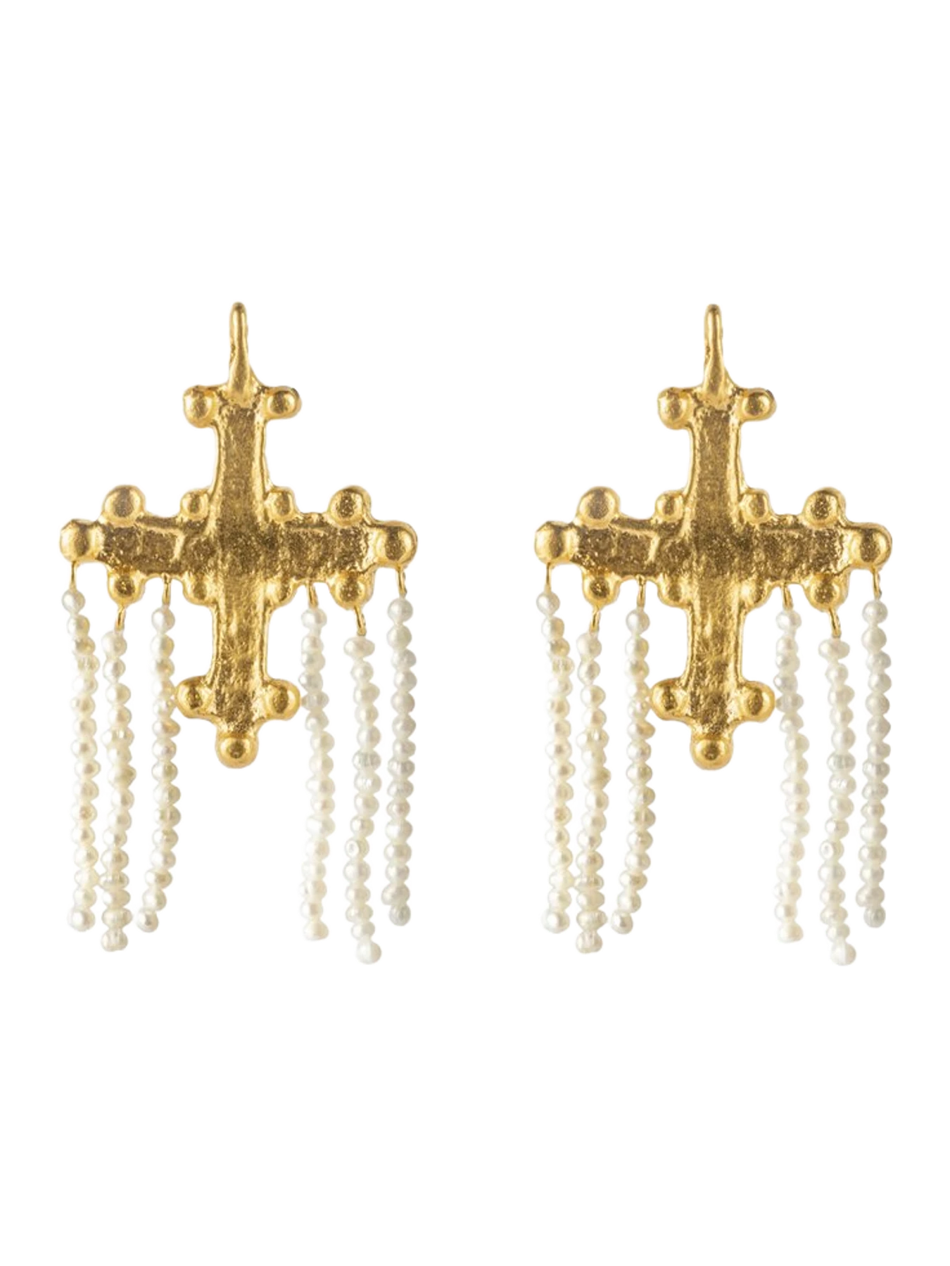Cleopatra's Bling Crotalia Crucifix Earrings - 18k Gold Plated