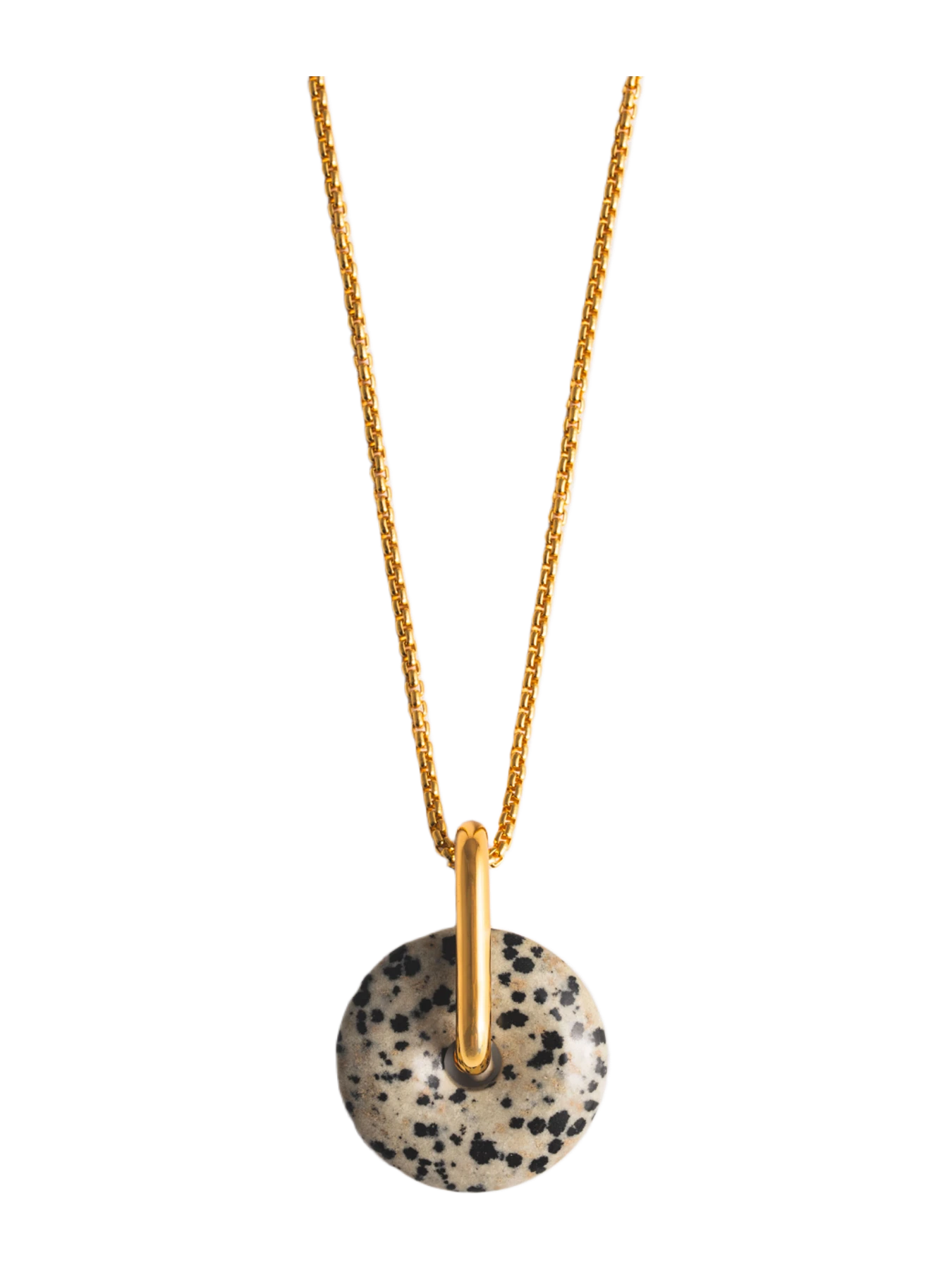 Mademoiselle Jules Dalmatian Jasper Box Chain Necklace