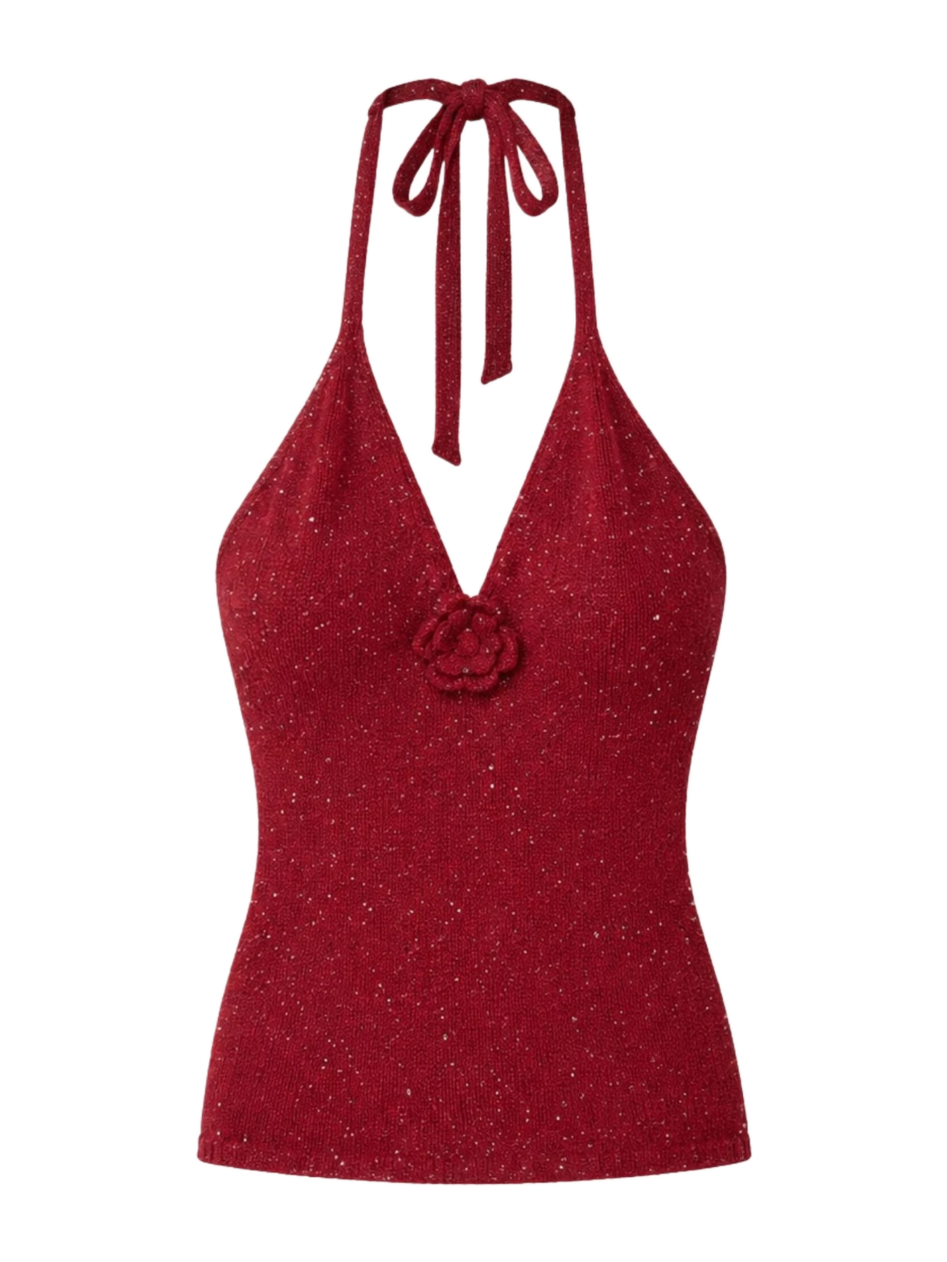 Asta Resort Daphne Halter Top - Wine Sequin