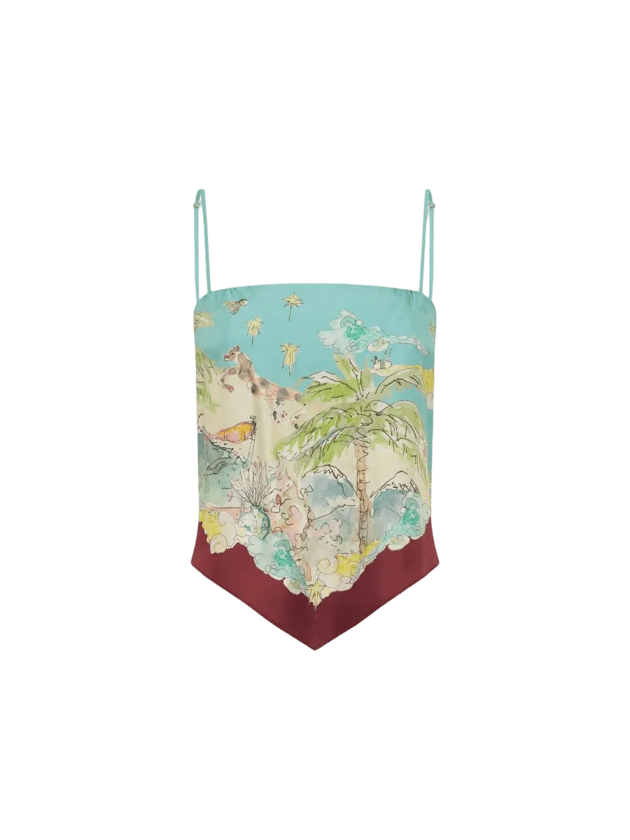 Alémais Daria Silk Scarf Top