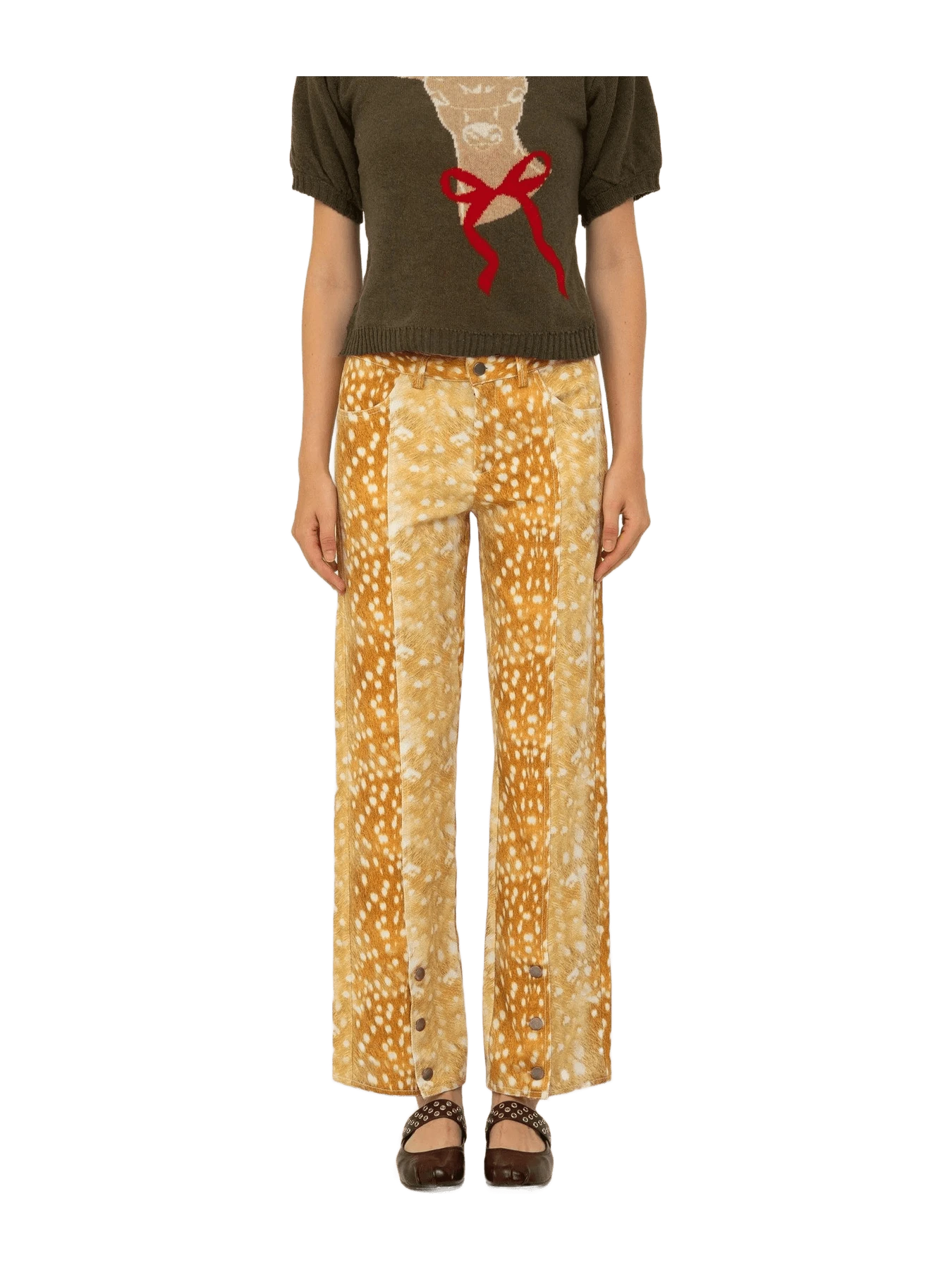 Carmen Says Deer Print Denim Jeans