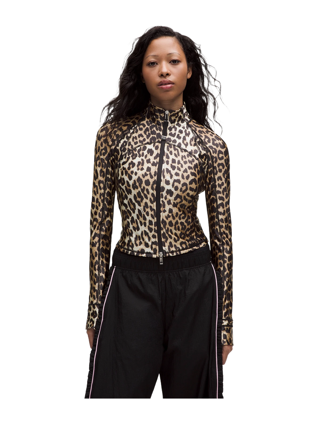 GANNI Define Ruffle-Trim Jacket In Leopard