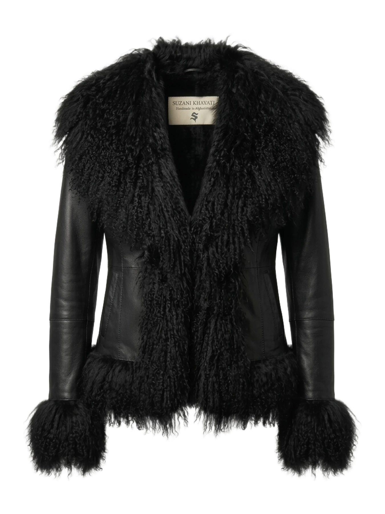 Suzani Khayati Delara Shearling Karakul Leather & Fur Coat