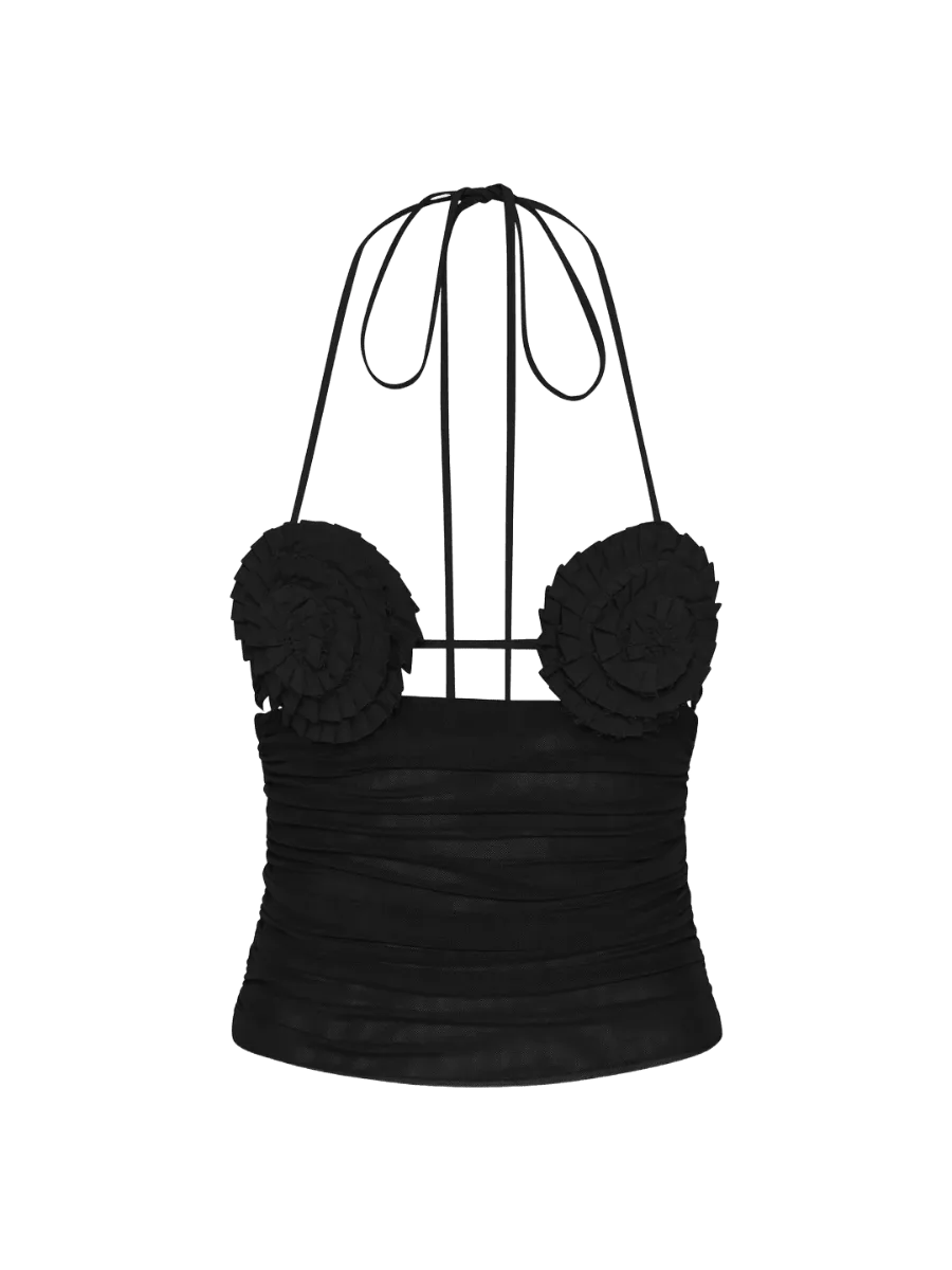 Bec + Bridge DELILA SPIRAL TOP - BLACK