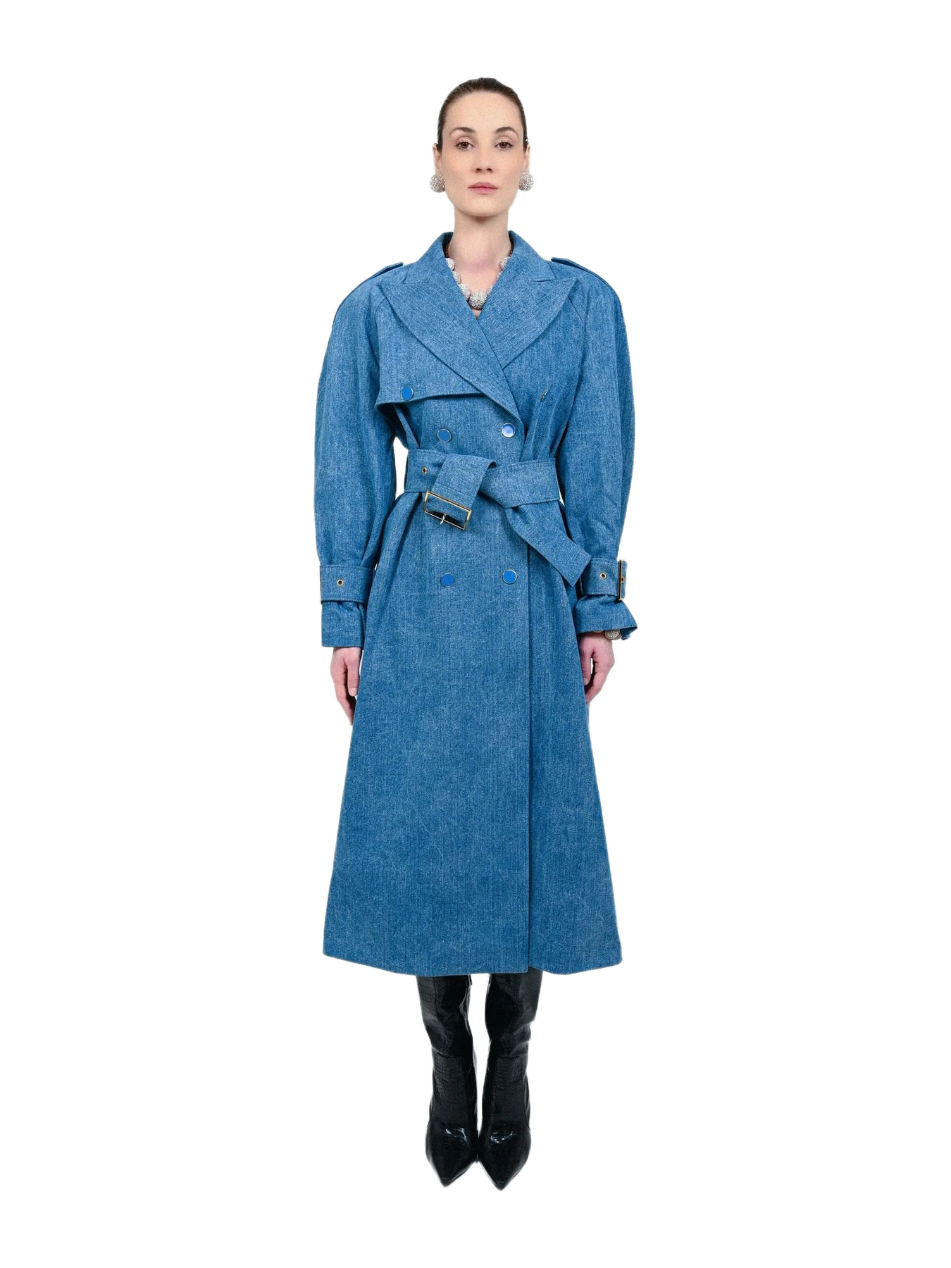 Rowen Rose Denim Signature Trenchcoat