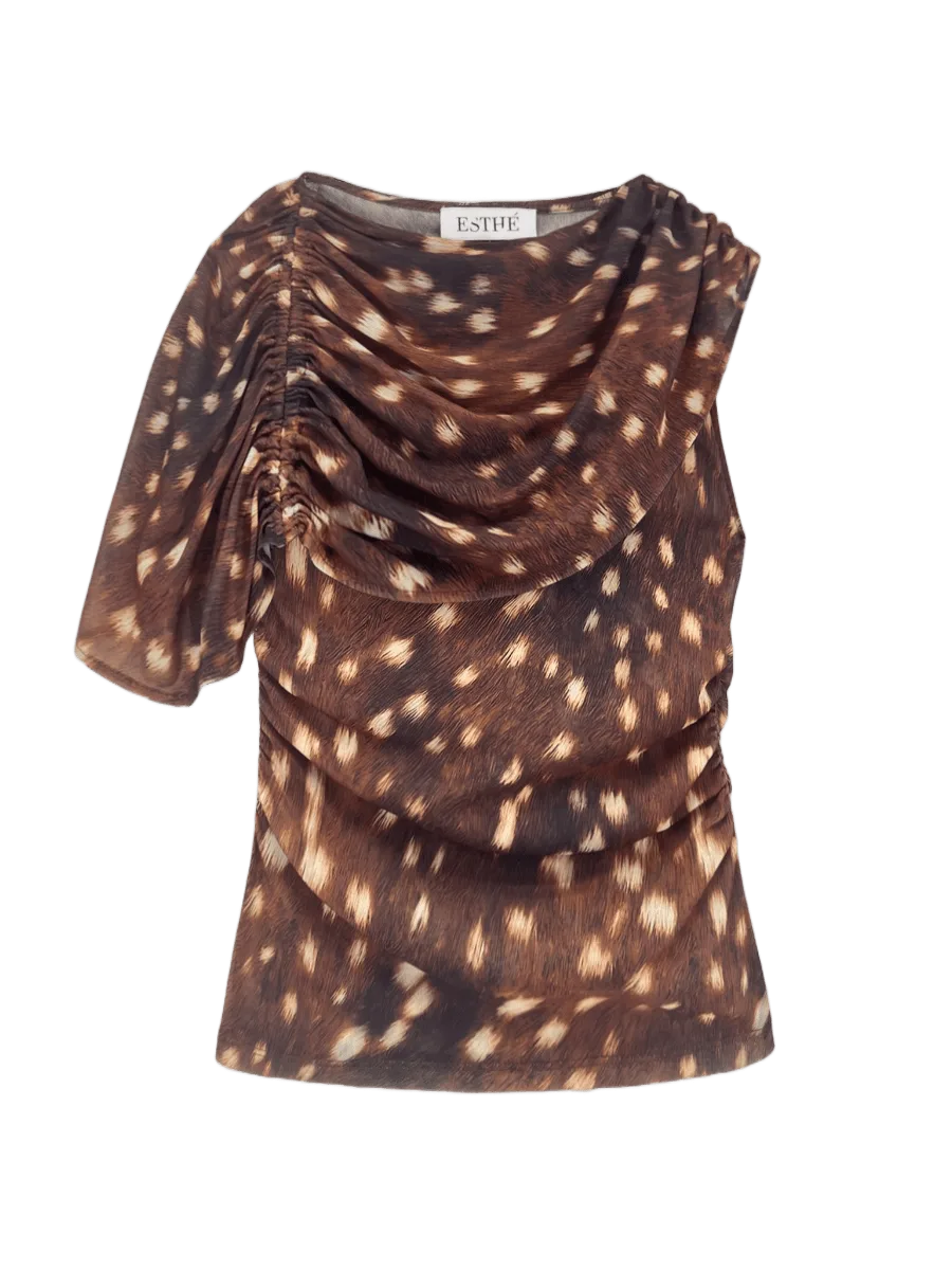 ESTHÉ Draped Printed Top
