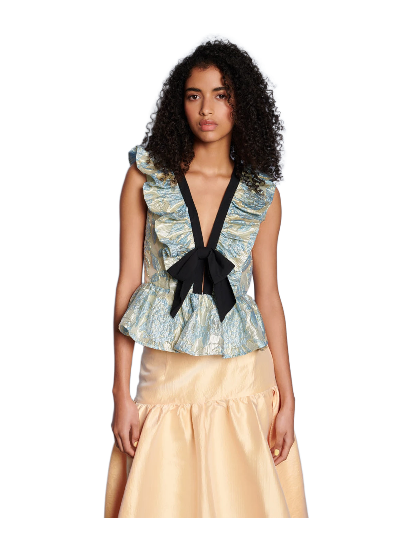 Sister Jane Dream Bluebell Jacquard Bow Top