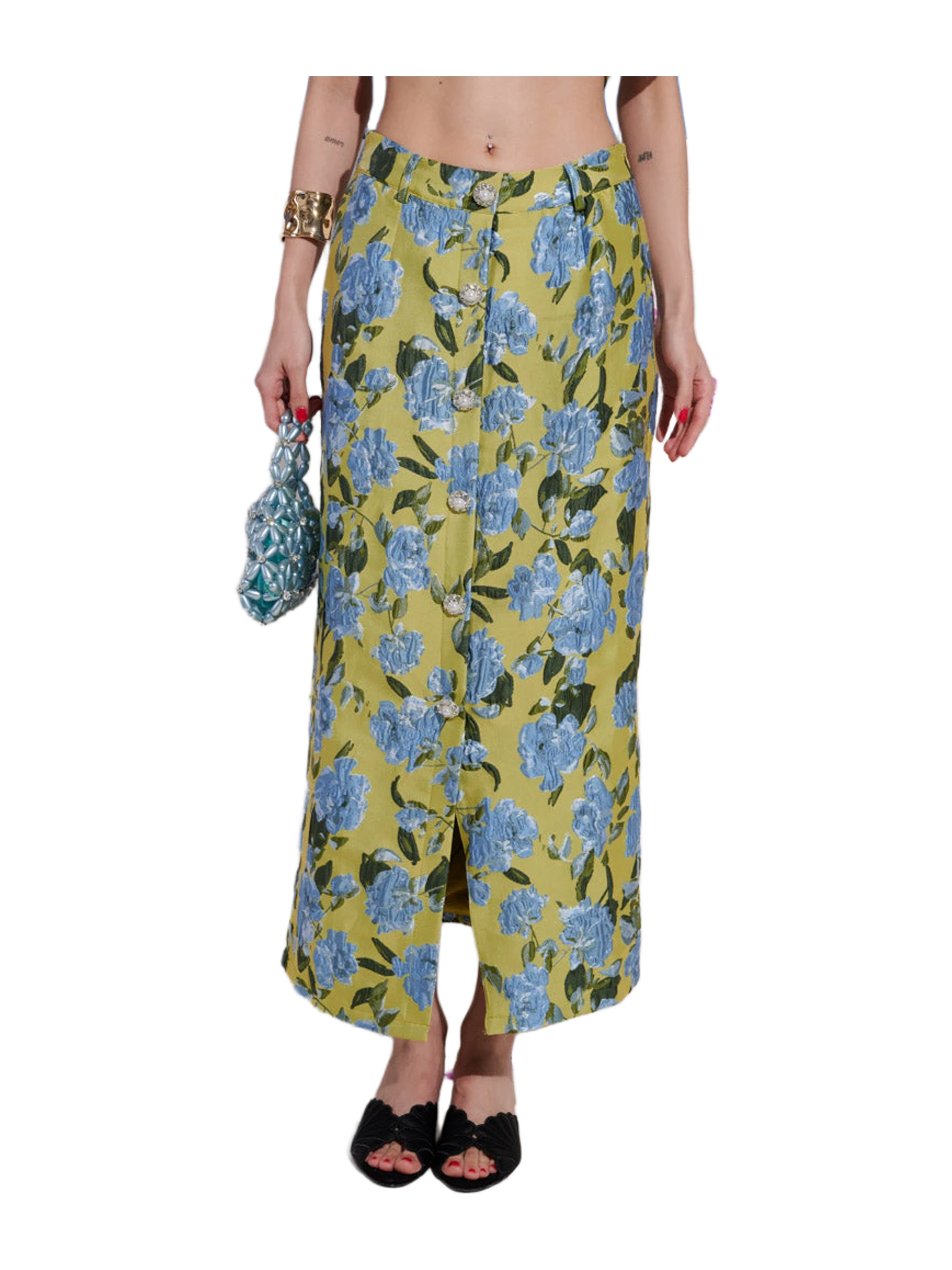 Sister Jane Dream Seagrass Jacquard Midi Skirt