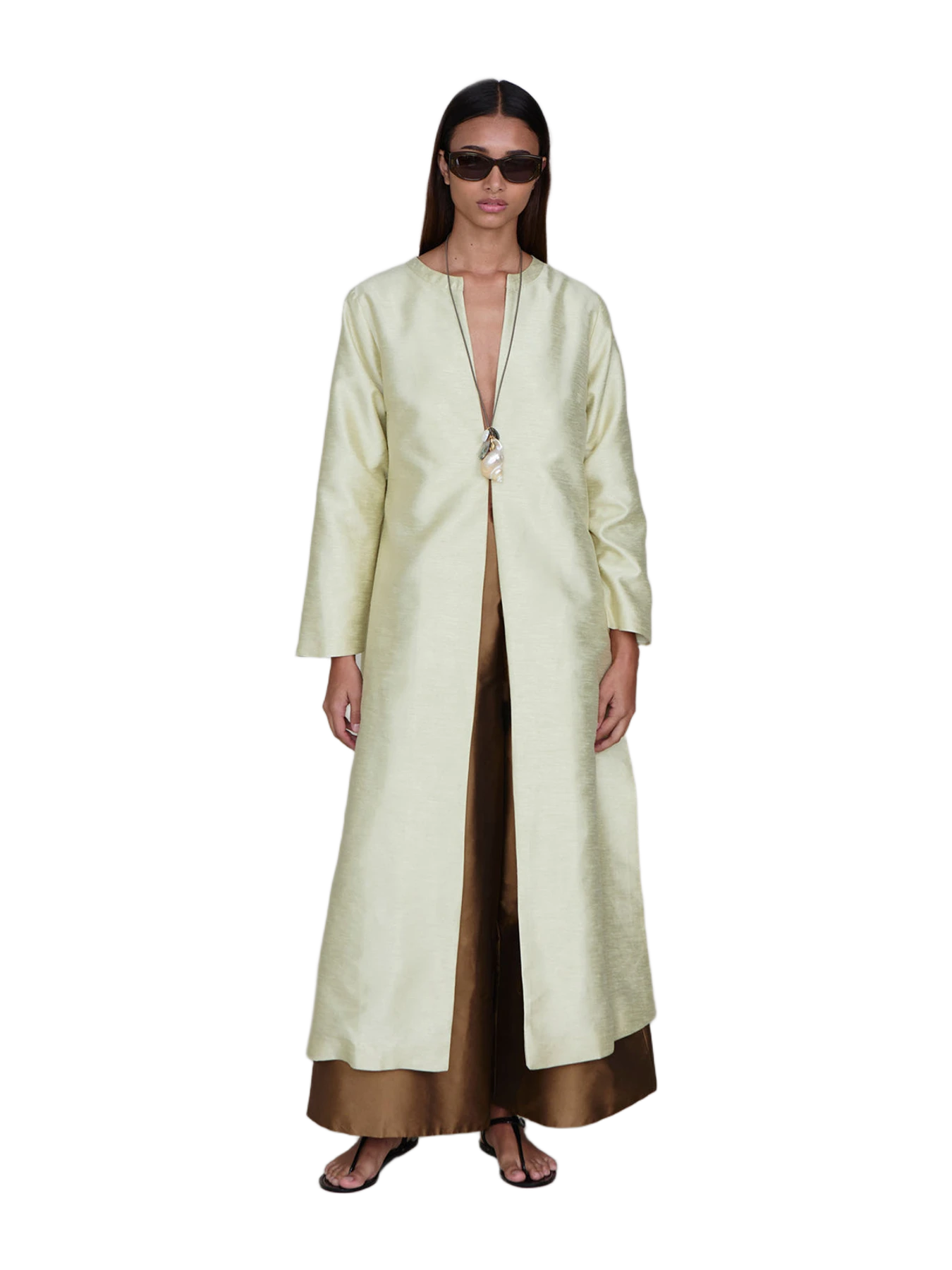 Chan Luu Dupioni Collarless Coat