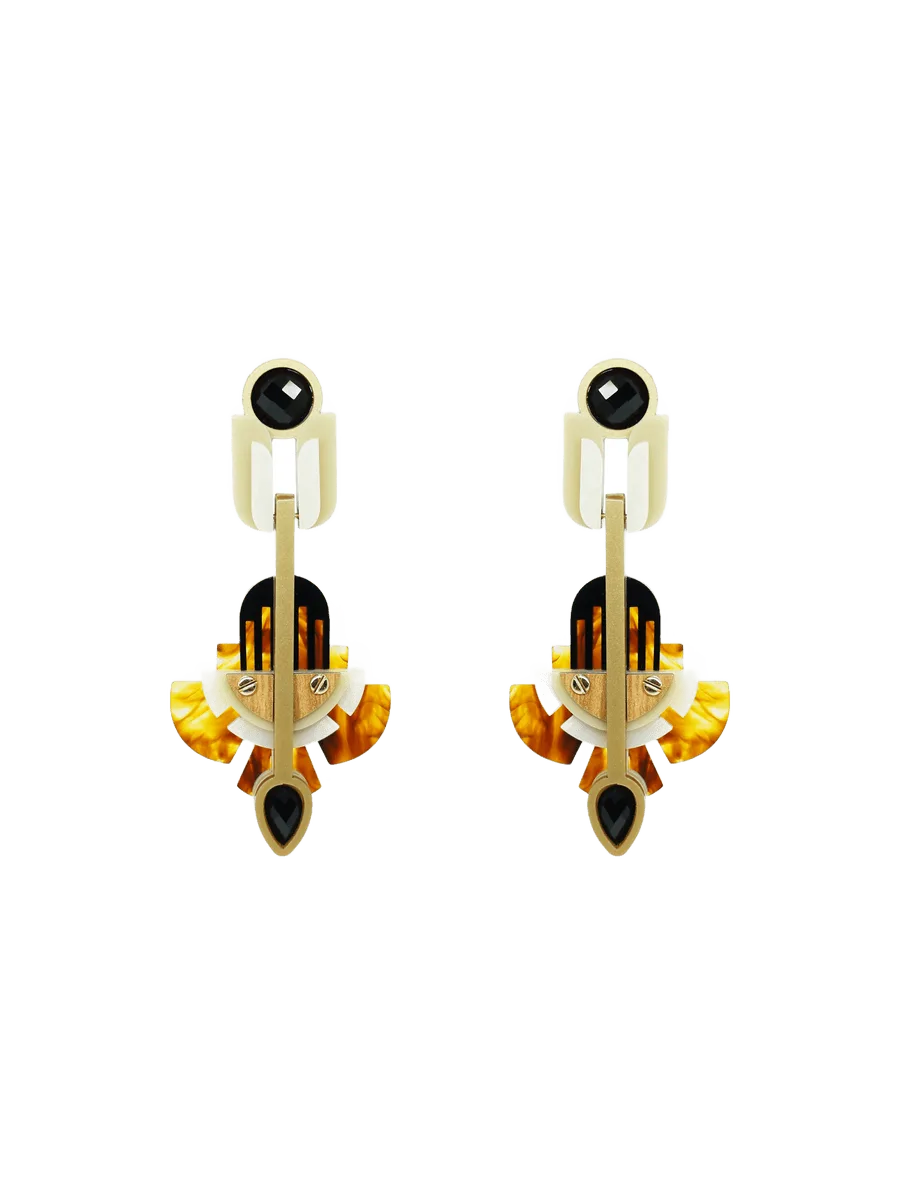 Gissa Bicalho EARRING DEMY CARAMEL GRANITE