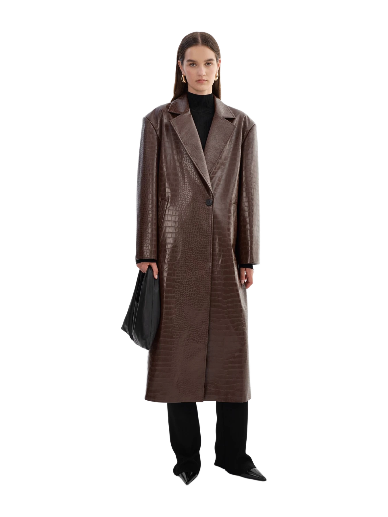 Lamarque Ebba Faux Leather Croco Coat