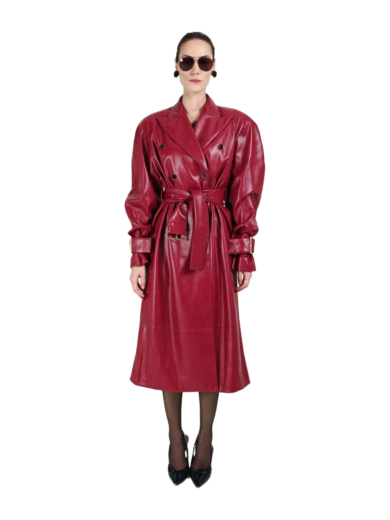 Rowen Rose Eco-Leather Signature Trenchcoat