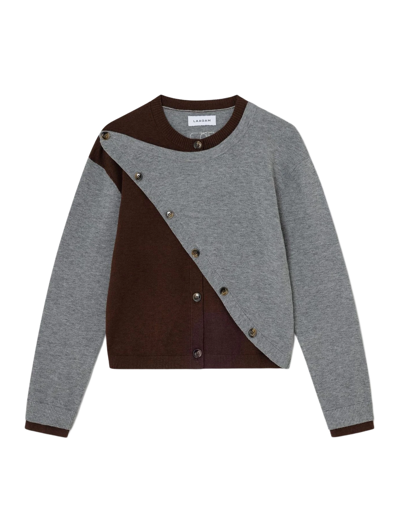 Laagam Egla Grey Asymmetric Cardigan