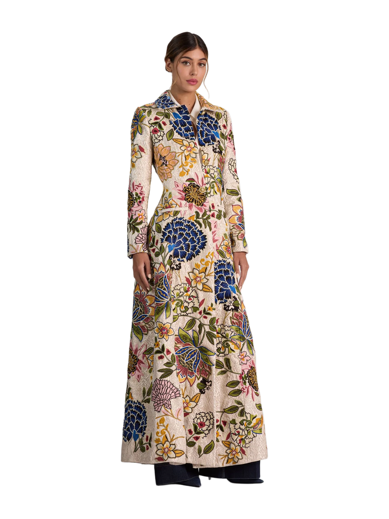 ALICE + OLIVIA (Migration) Eleanor Embellished Maxi Coat - Fallen Petals