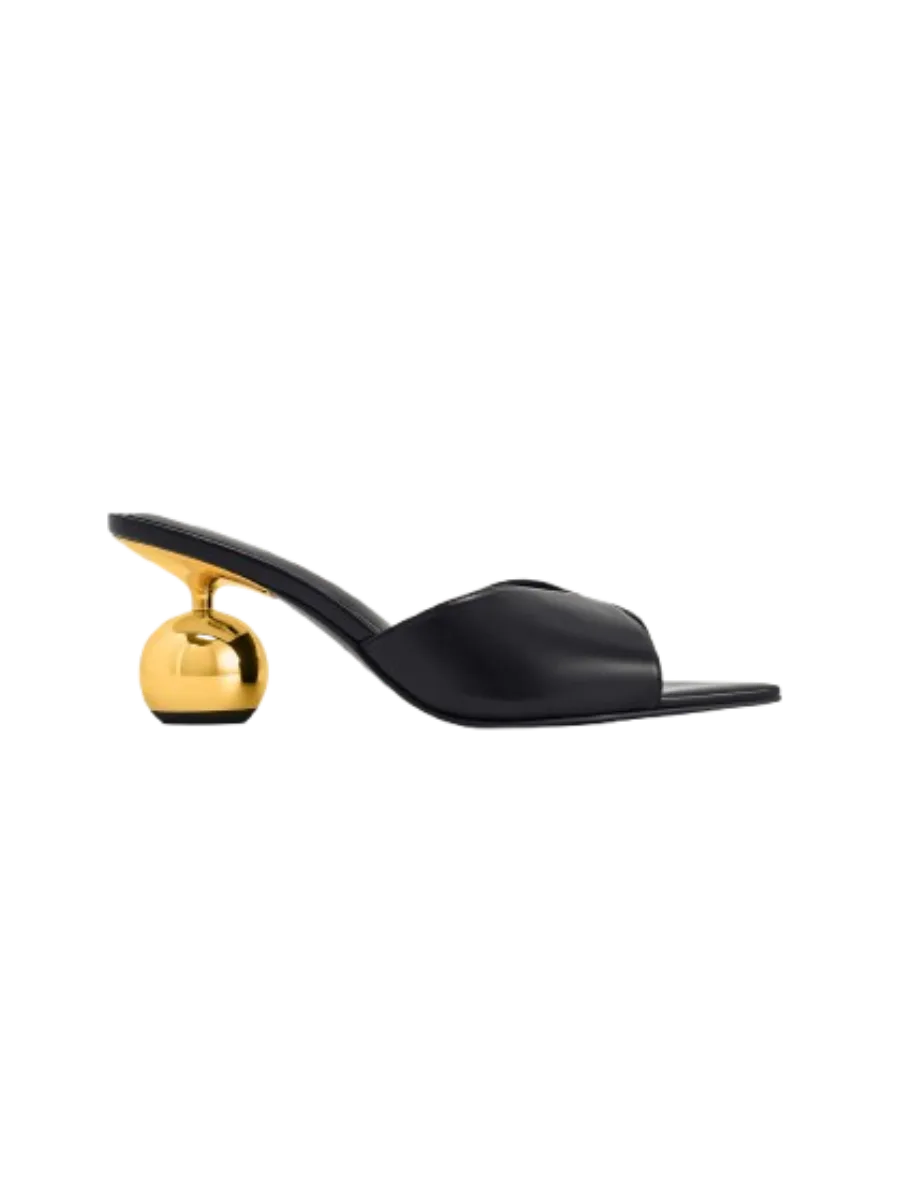 JW Pei Ellie Sphere Heel Mules - Black
