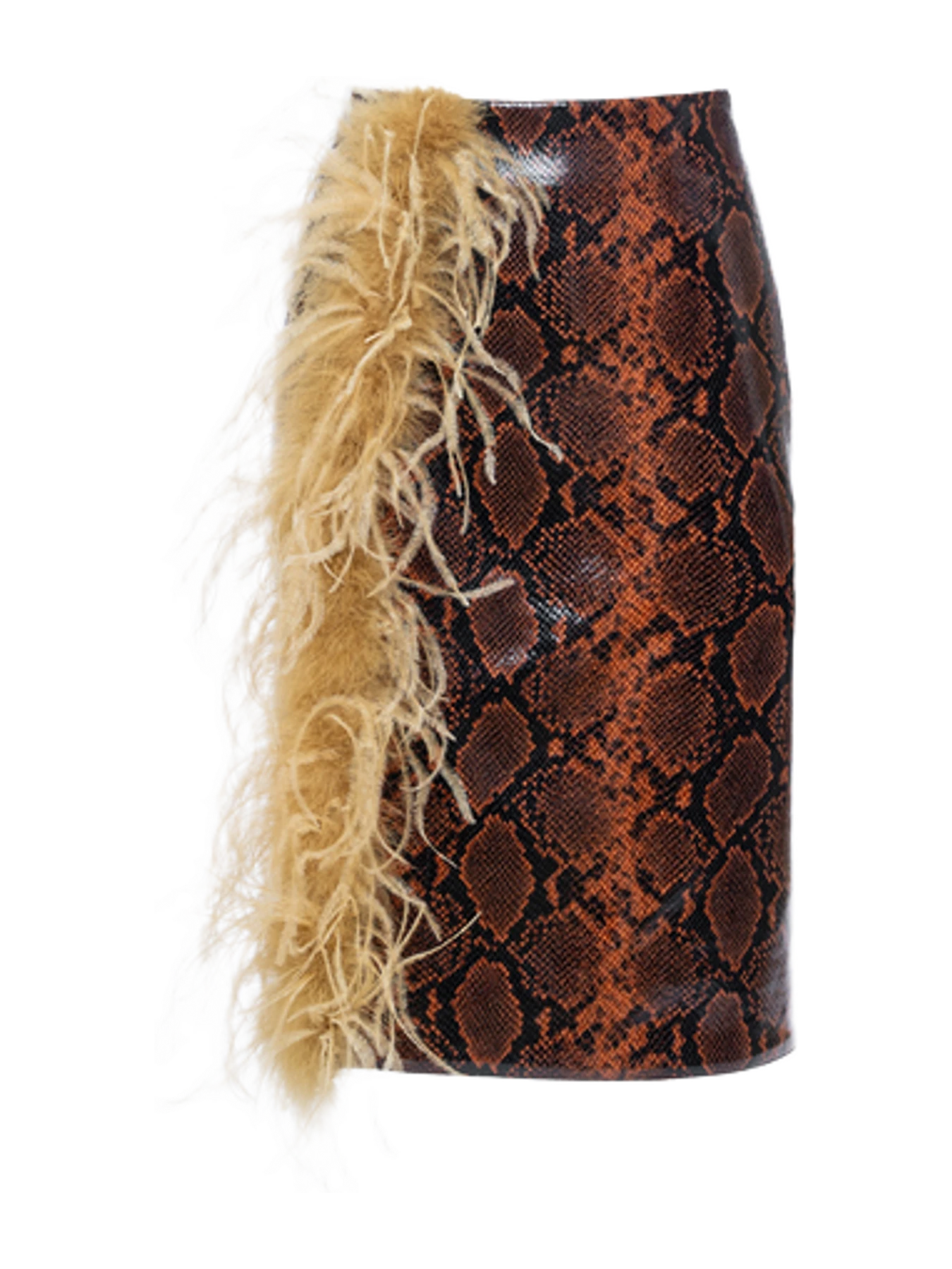 Des Phemmes Embellished Snake-Embossed Knee-Length Skirt