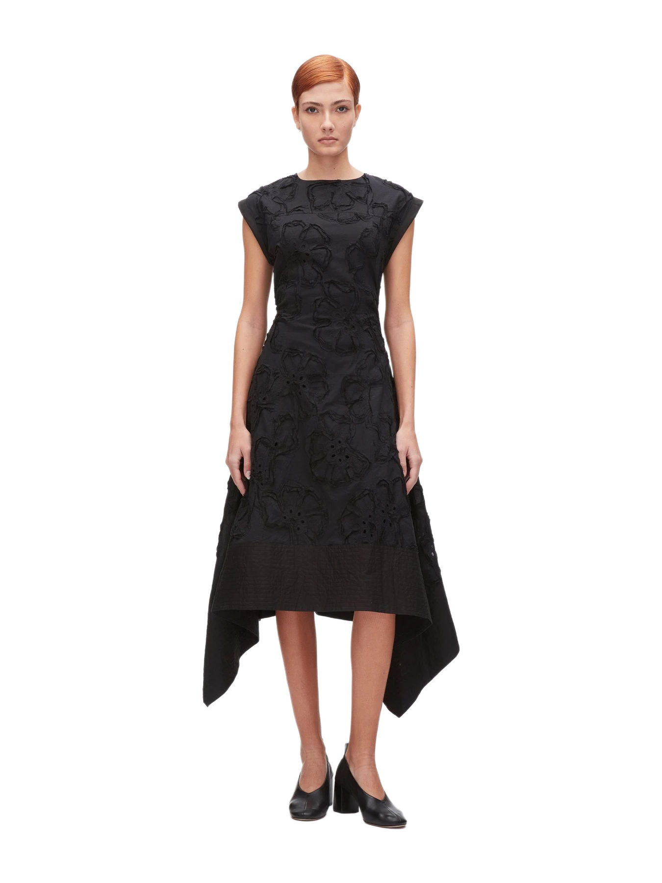 Phillip Lim Embroidered Belted Midi Dress With Handkerchief Hem