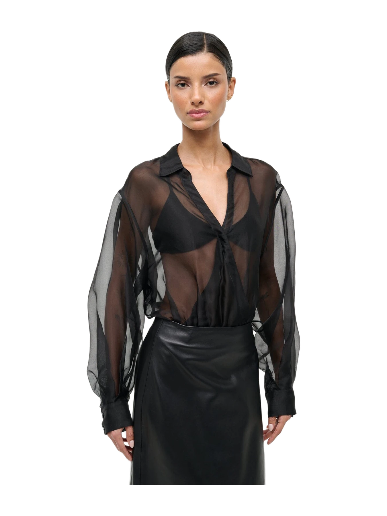 Staud Eve Silk Bodysuit