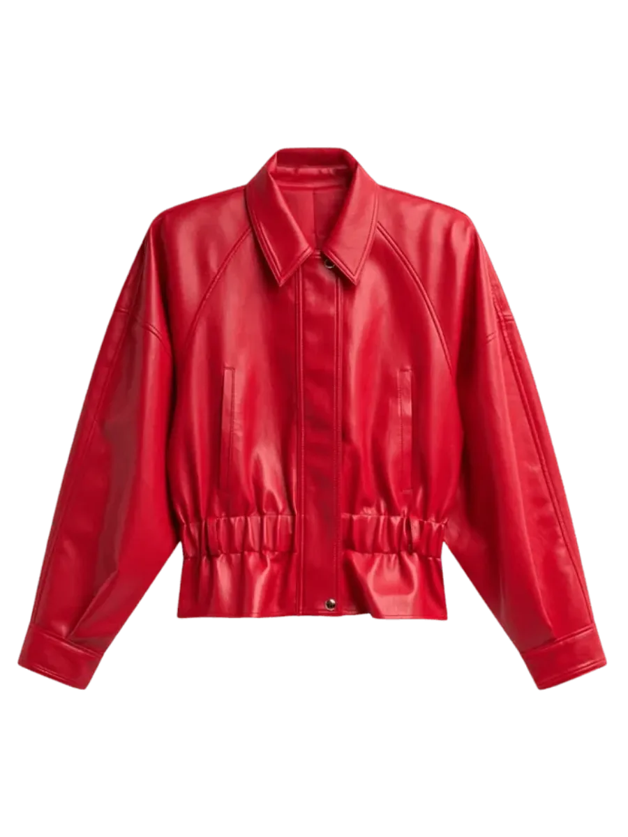 The Frankie Shop Faux Leather Peplum Jacket