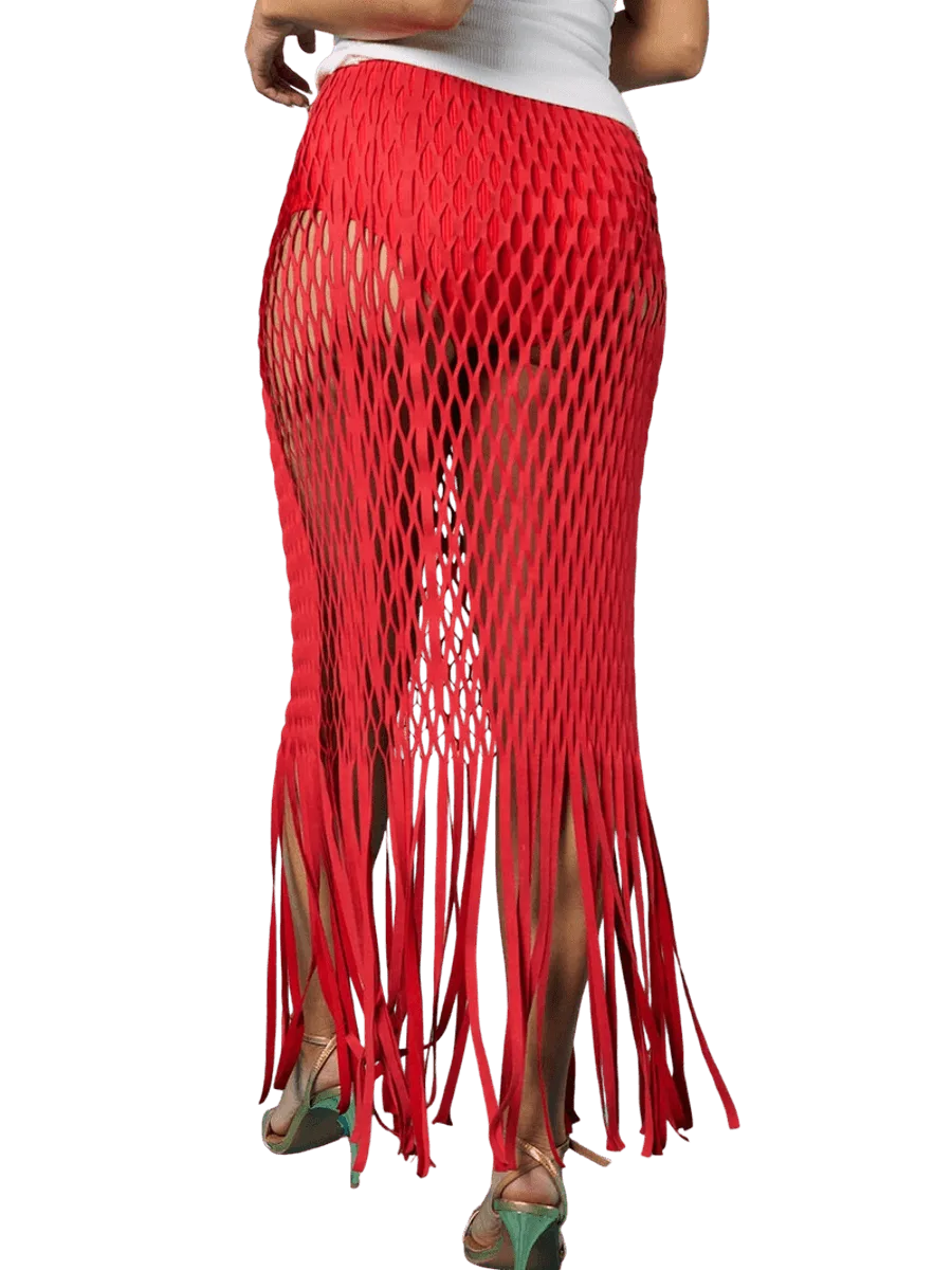 KAI Collective Faux Suede Laser Cut Skirt
