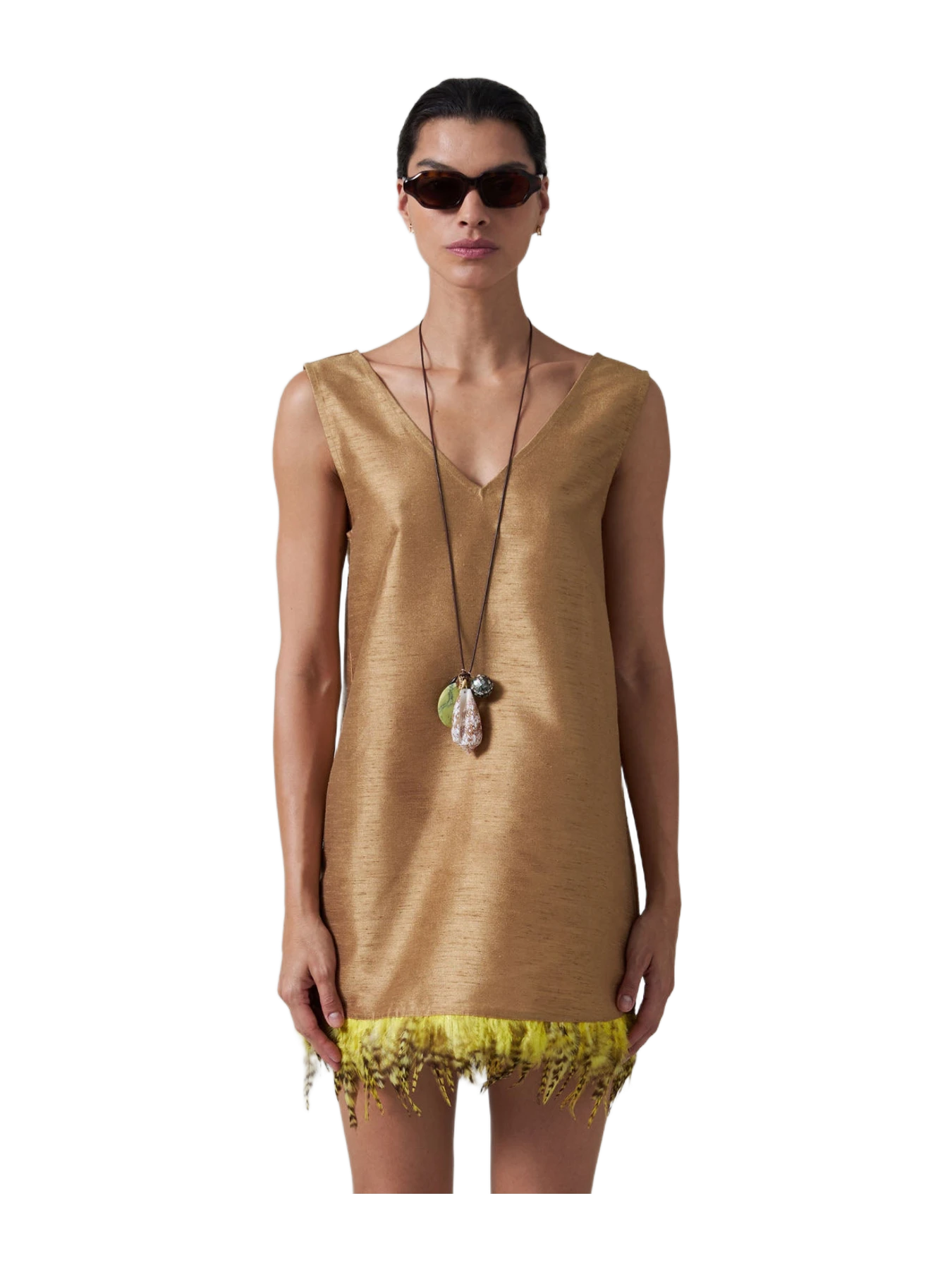 Chan Luu Feather Dupioni Tank