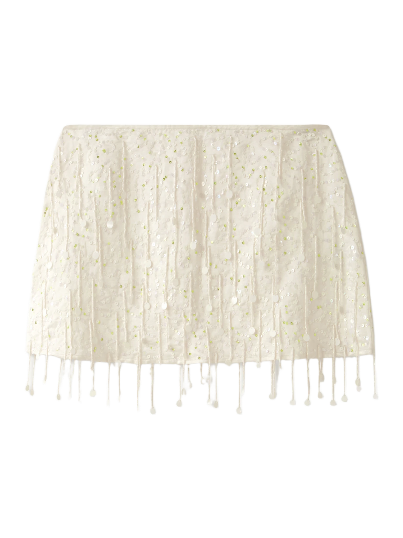 Asta Resort Fidan Hand Beaded Mini Skirt - Salt