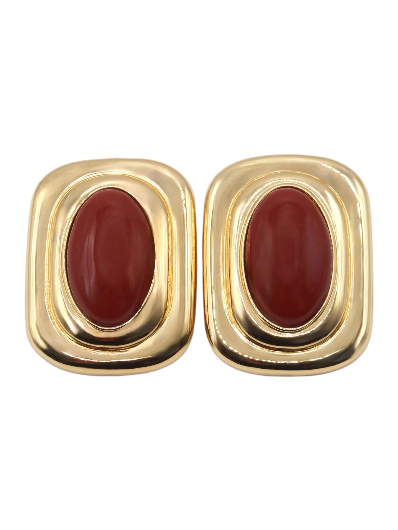 Tame New York Fifth Avenue Flame Statement Earrings In Red & Gold
