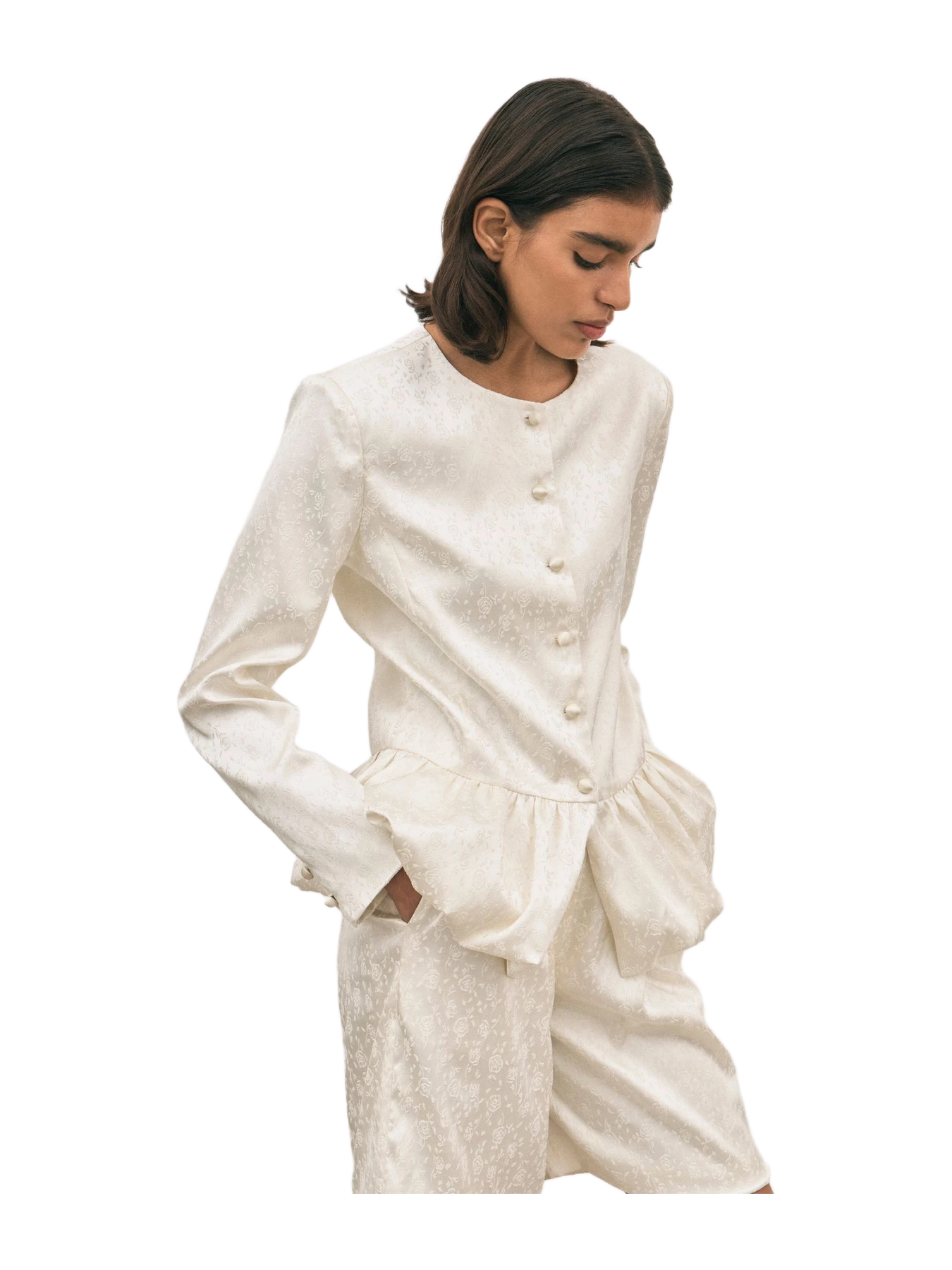 Solaqua Fleur Jacket - Ivory Jacquard