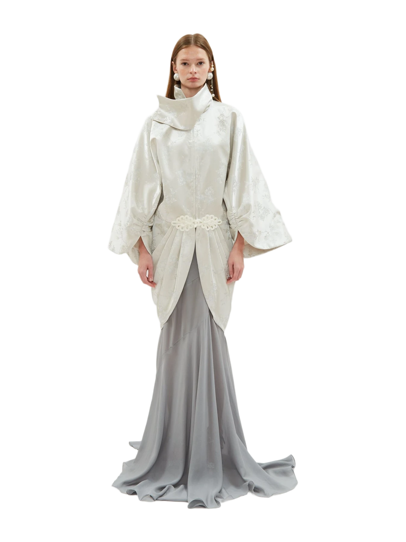 Kim Shui Floral Jacquard Draped Jacket