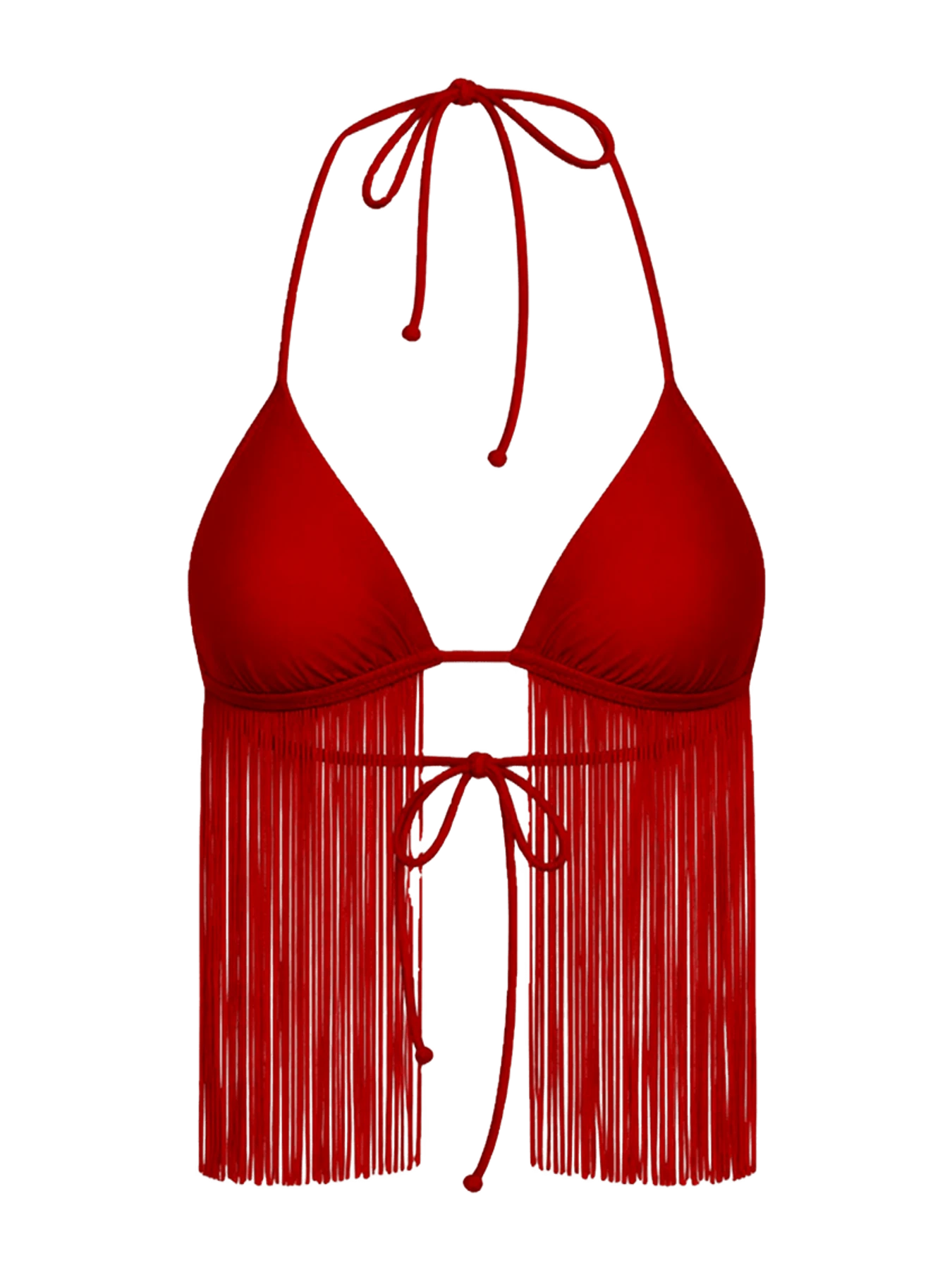 Same Fringe Triangle Top (Red)