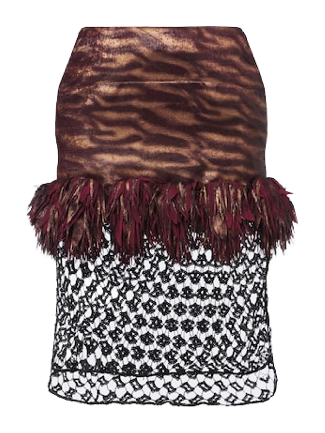 Jacques Wei Fringed Paneled Sequined Miniskirt