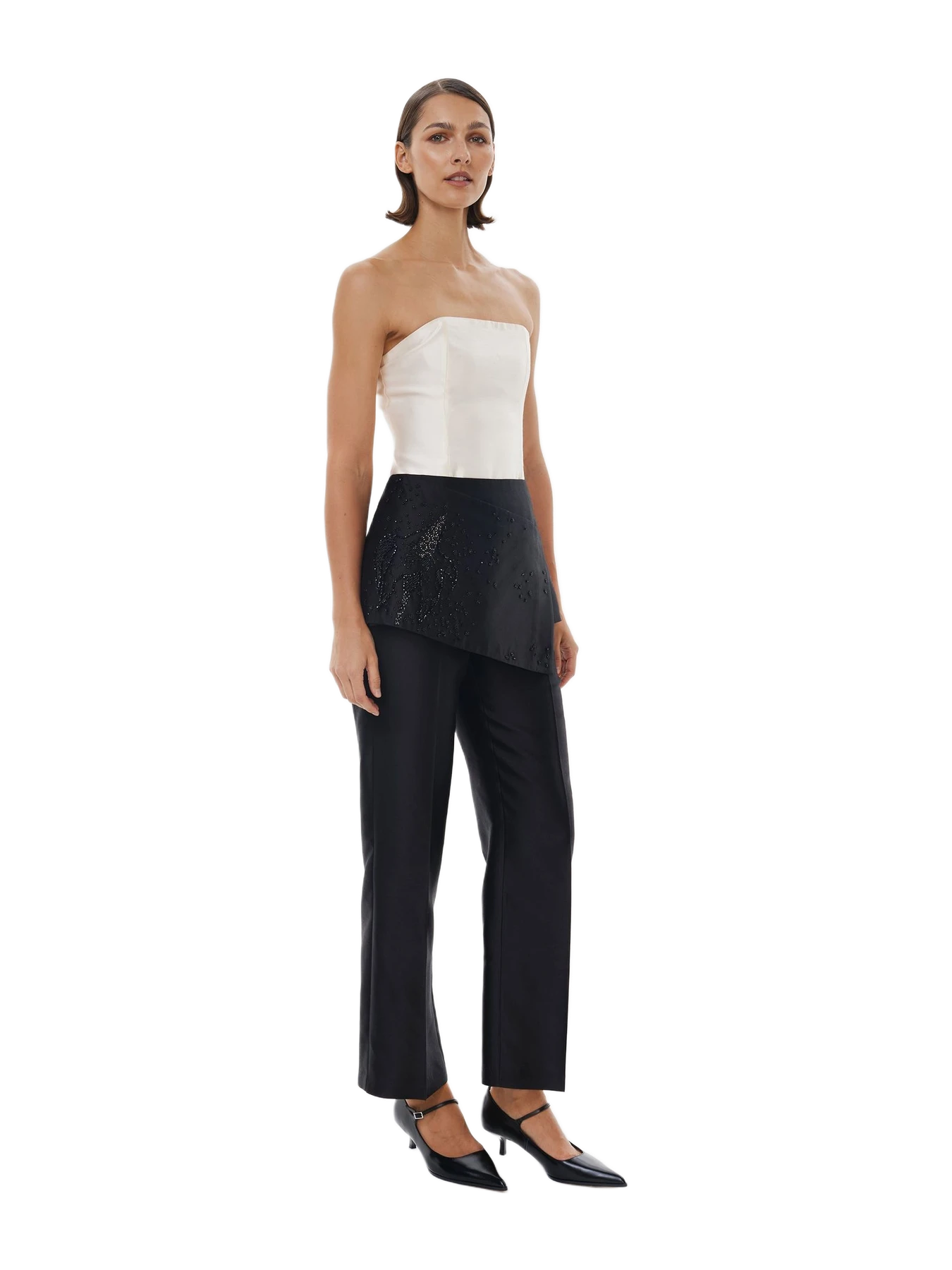 Alas Silk Full Bloom Layering Skirt In Black