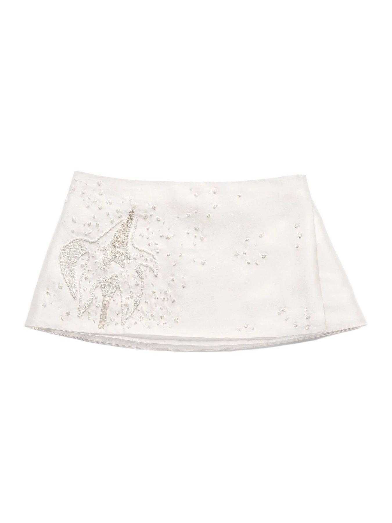 Alas Silk Full Bloom Layering Skirt In White