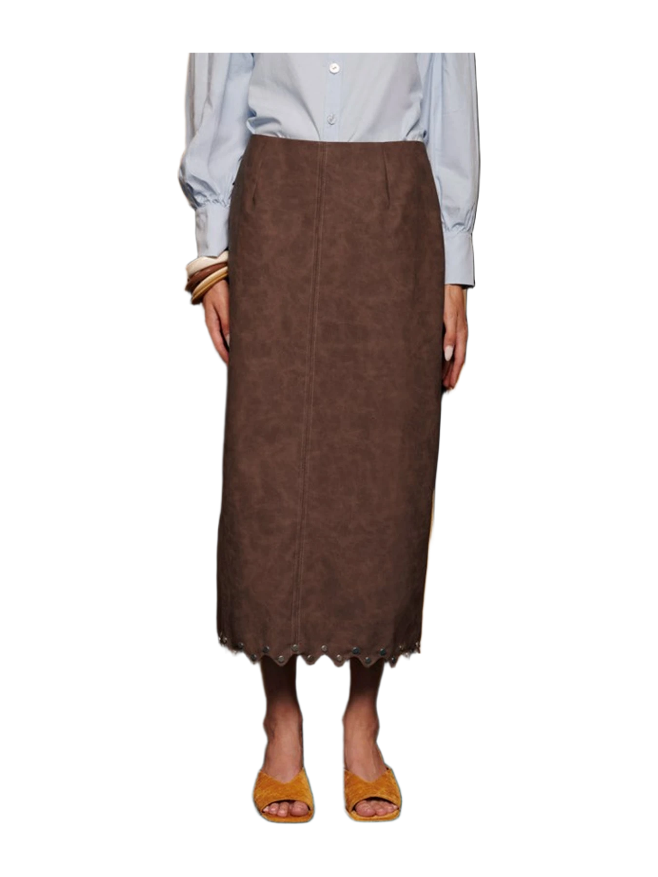 Playback by Ghospell Ghospell Courtney Studded Midi Skirt