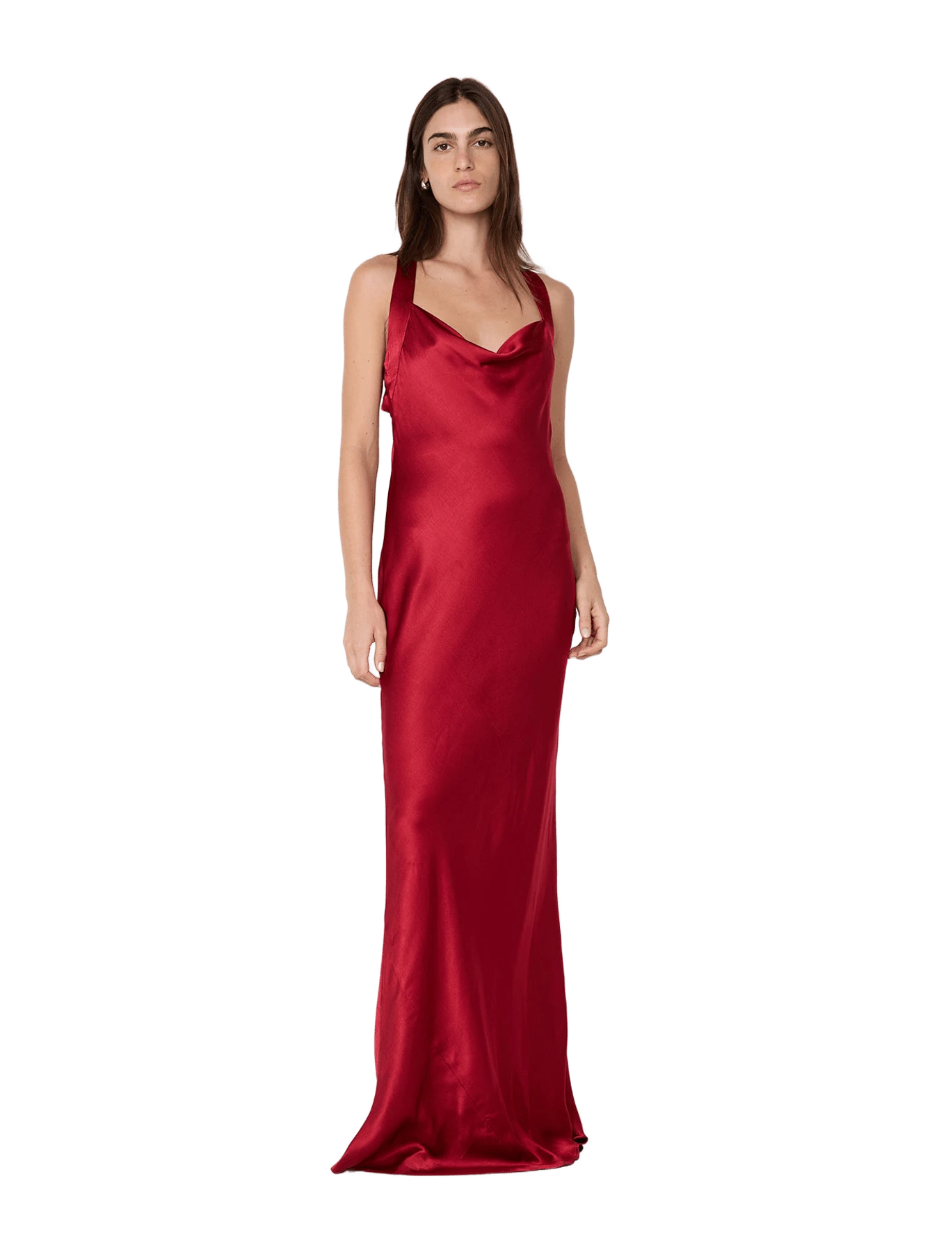 GIA HALTER MAXI DRESS - CHERRY
