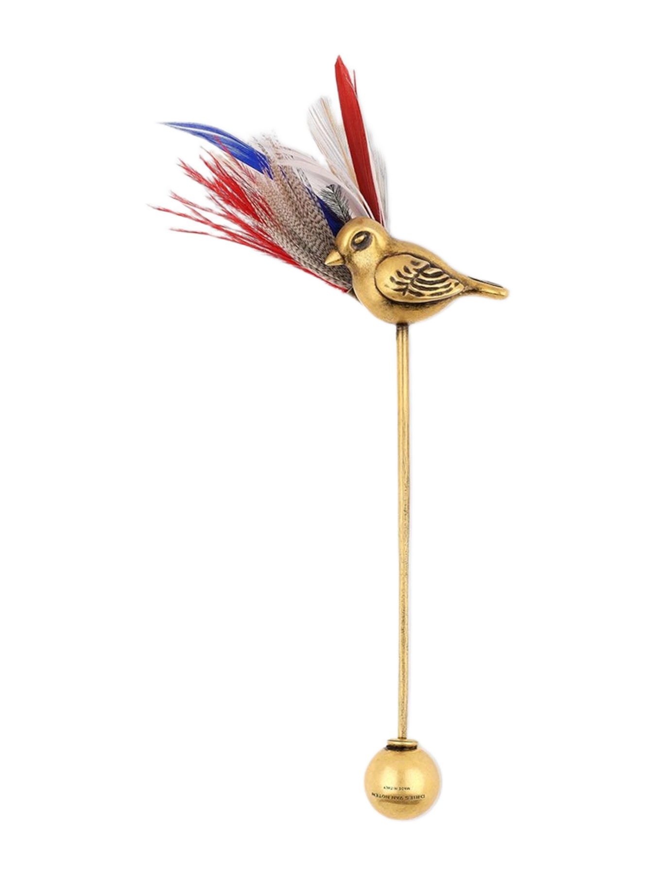 Dries Van Noten Gold feather brooch