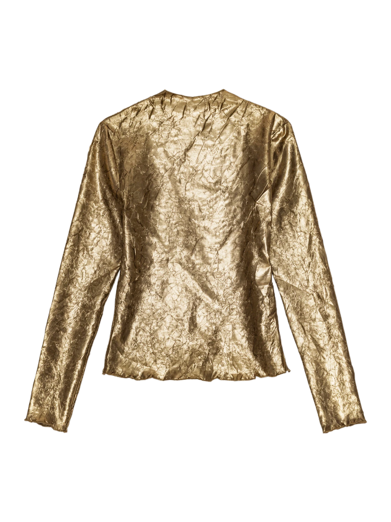 GANNI Gold Long-Sleeve Blouse