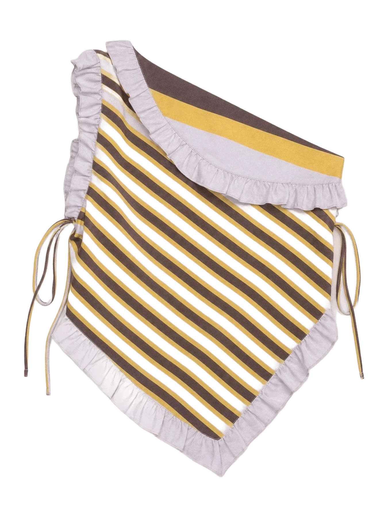Carmen Says Golden Sunlit Striped Asymmetric Top