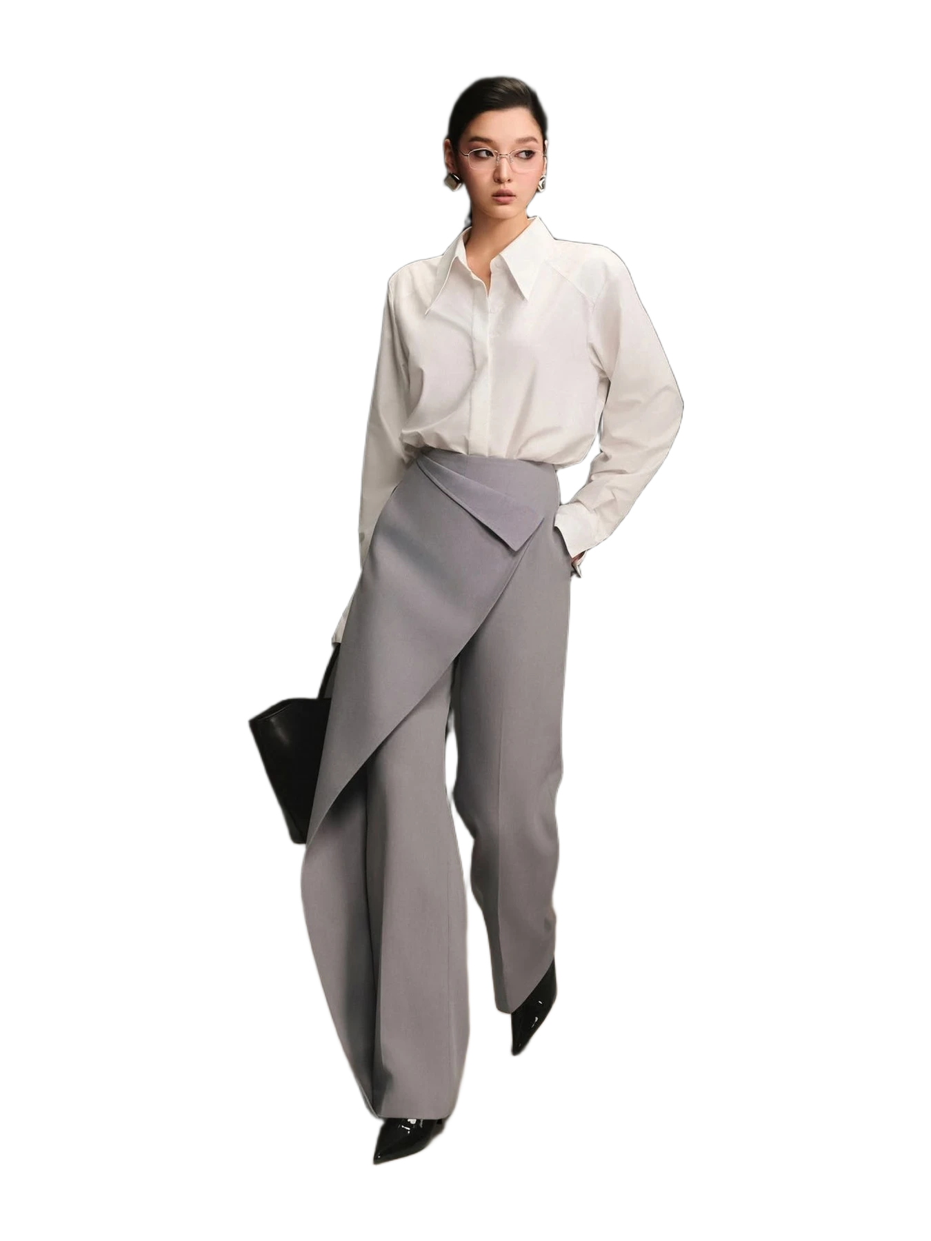 Keira Tong Grey Crossfold Trouser
