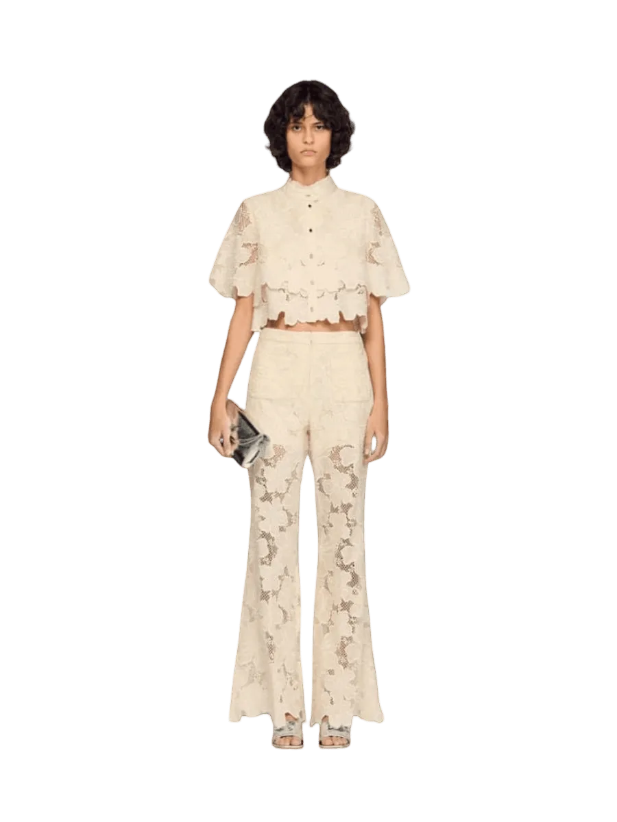 Sandro Guipure lace trousers