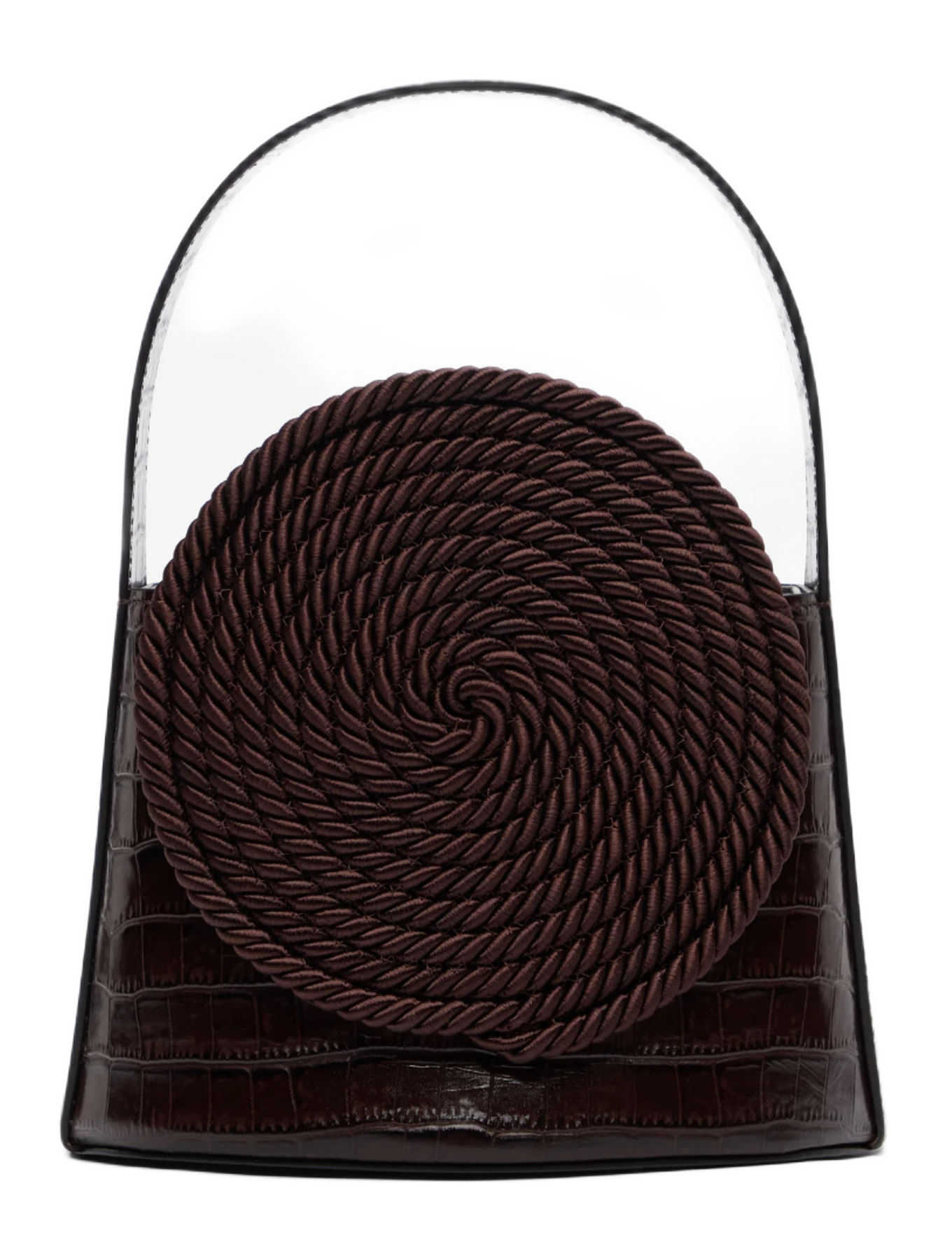 DESTREE Gunther croc-embossed Bag with Passementerie - Dark Brown