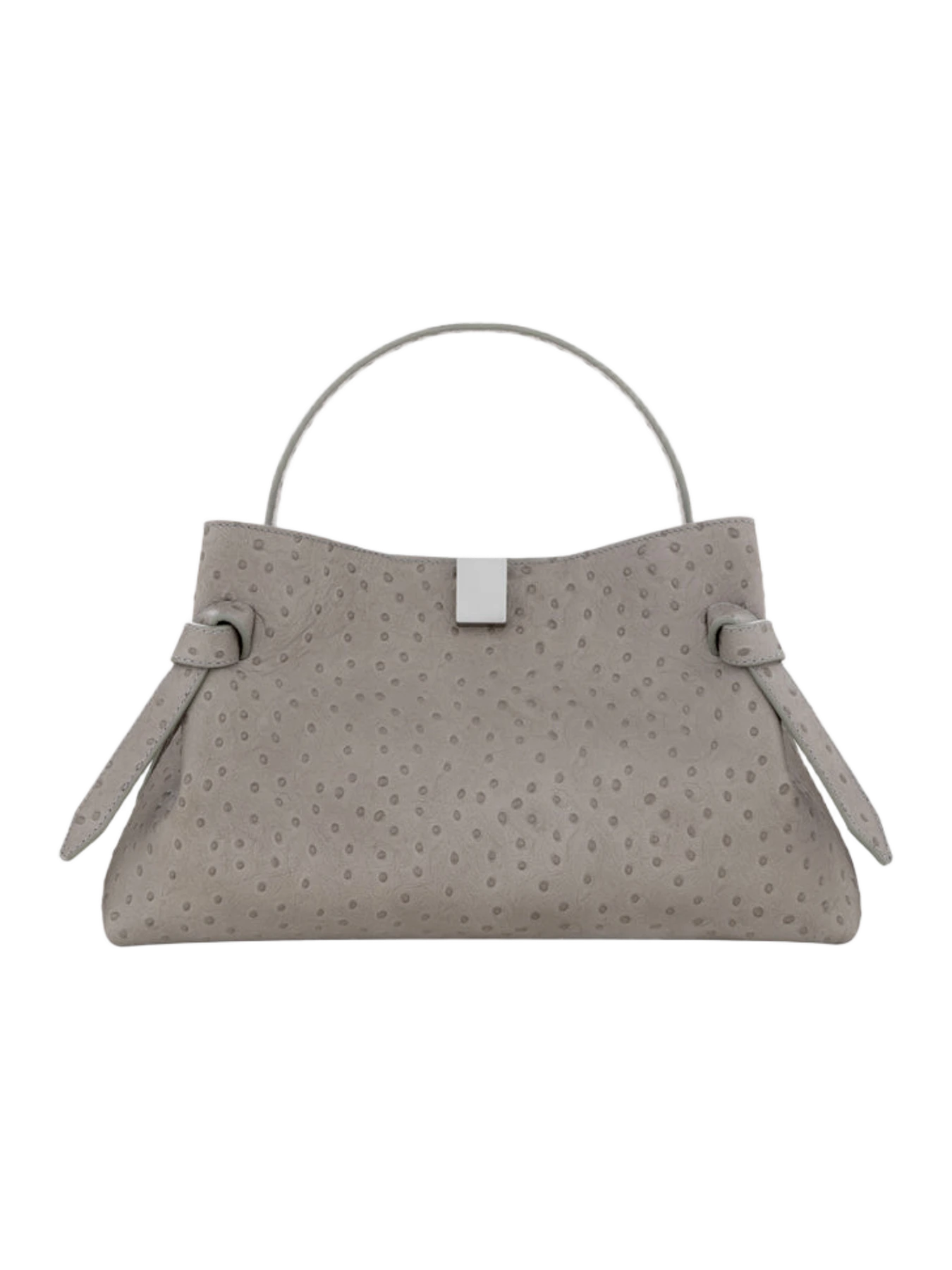 Yuzefi Gyoza Embossed Grey Ostrich Leather