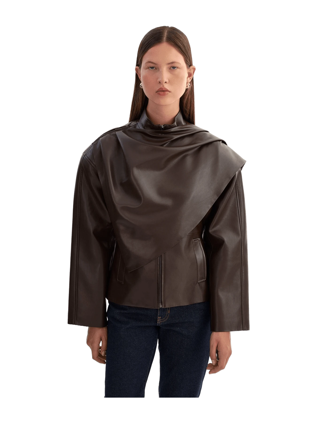 Lamarque HARLOW Faux Leather Scarf Jacket