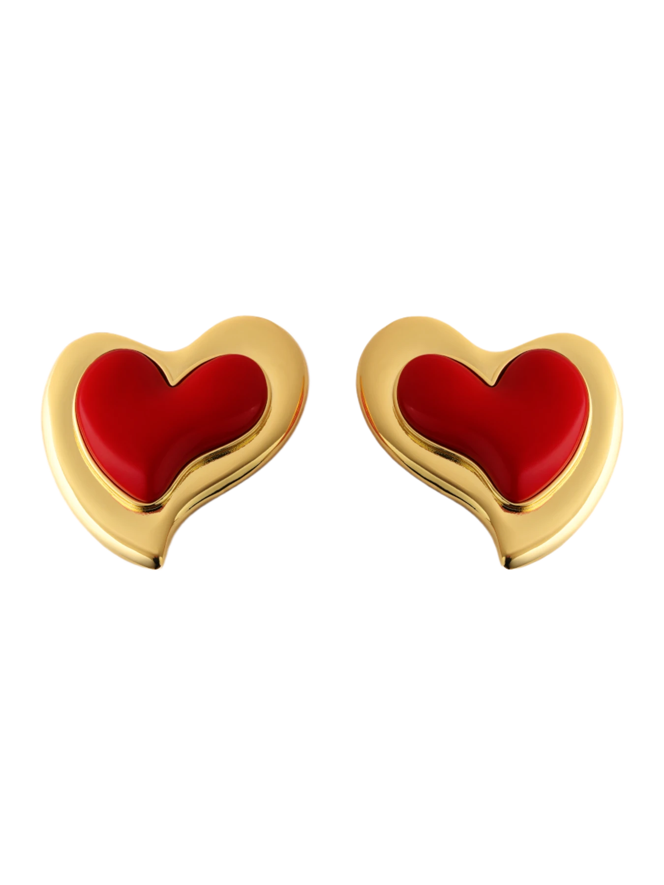 Liya Heartfelt Red Earrings