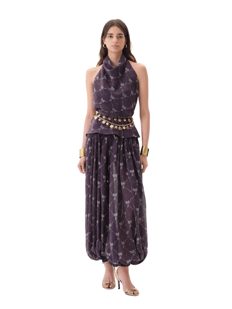 SIEDRÉS HELIA - Printed voile balloon pants
