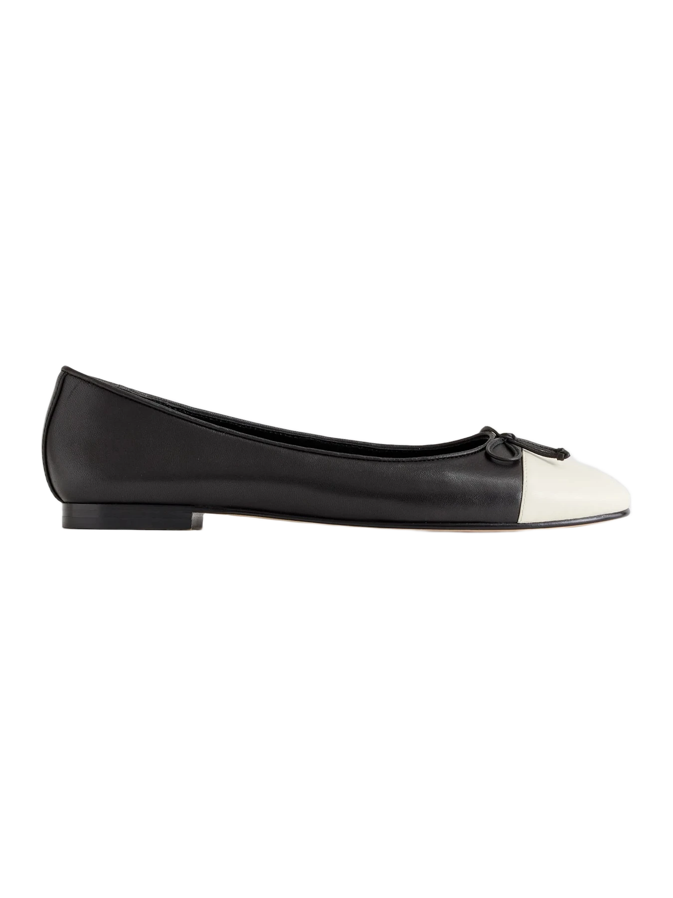 Quince Italian Leather Cap-Toe Ballet Flat