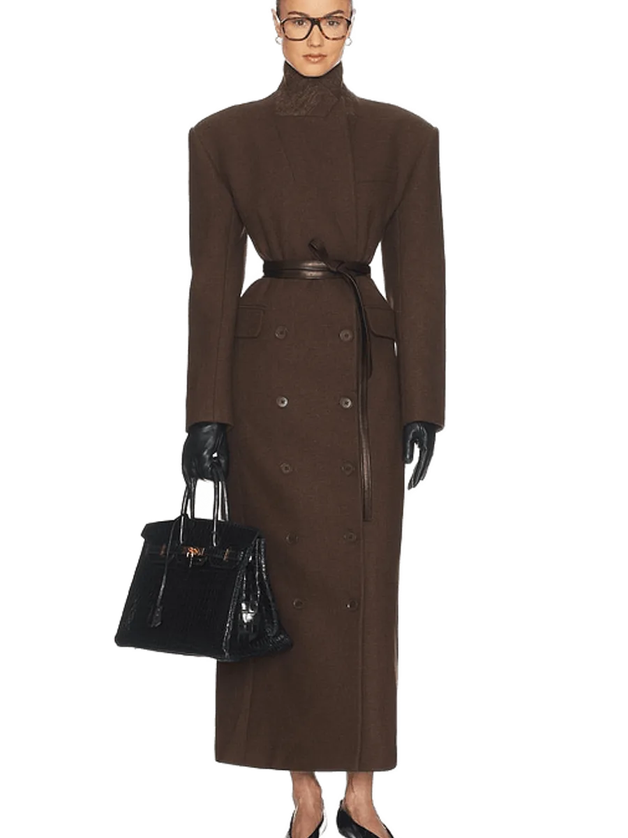 Helsa Italian Wool Blend Extra Long Coat