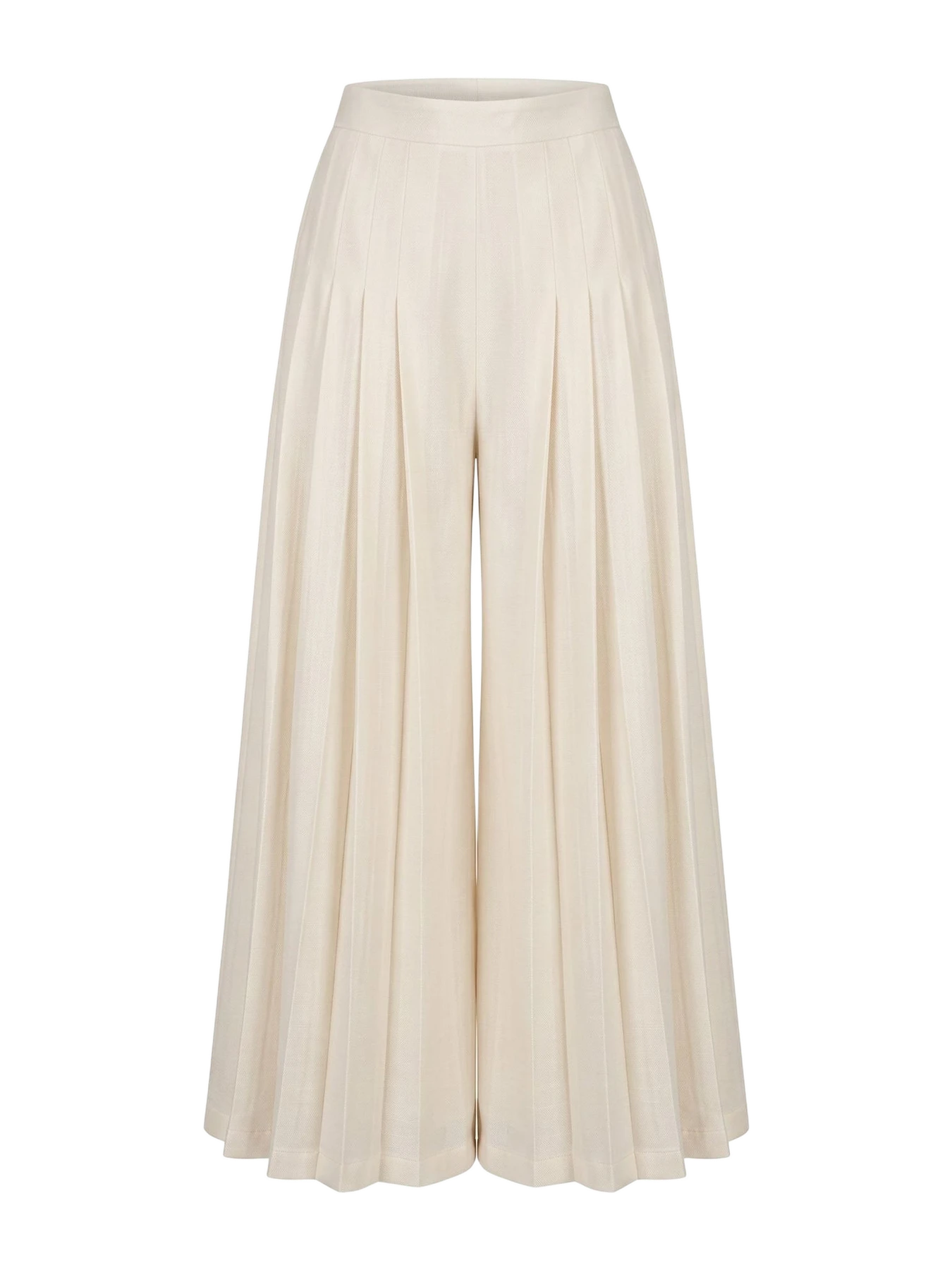 IEVA Ivory Indigo Wide Pleated Trousers