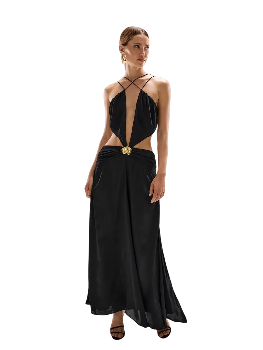 Cin Cin Ivy Orchid Maxi Dress - Black